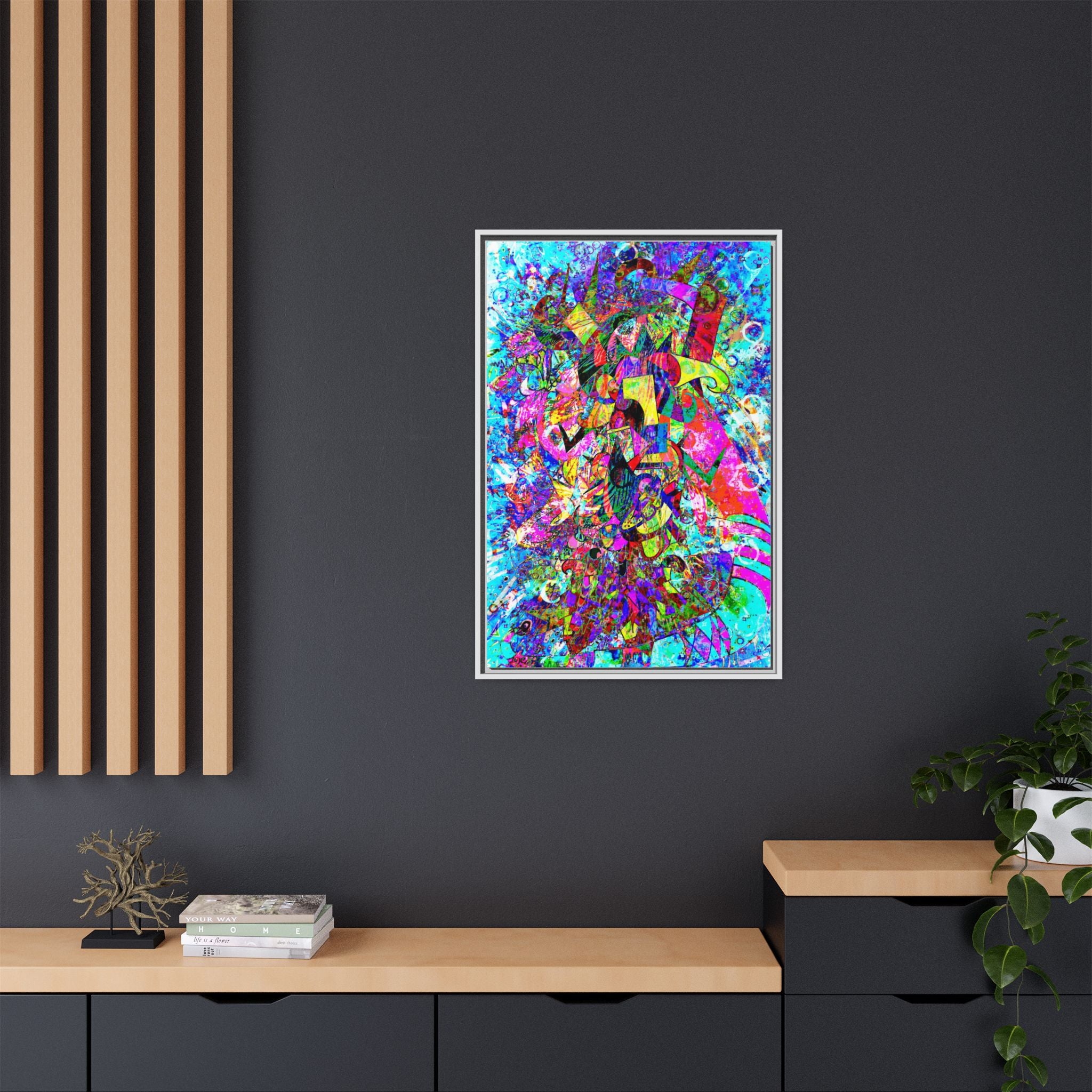 Love Monster Matte Canvas, Framed (Multi-color)