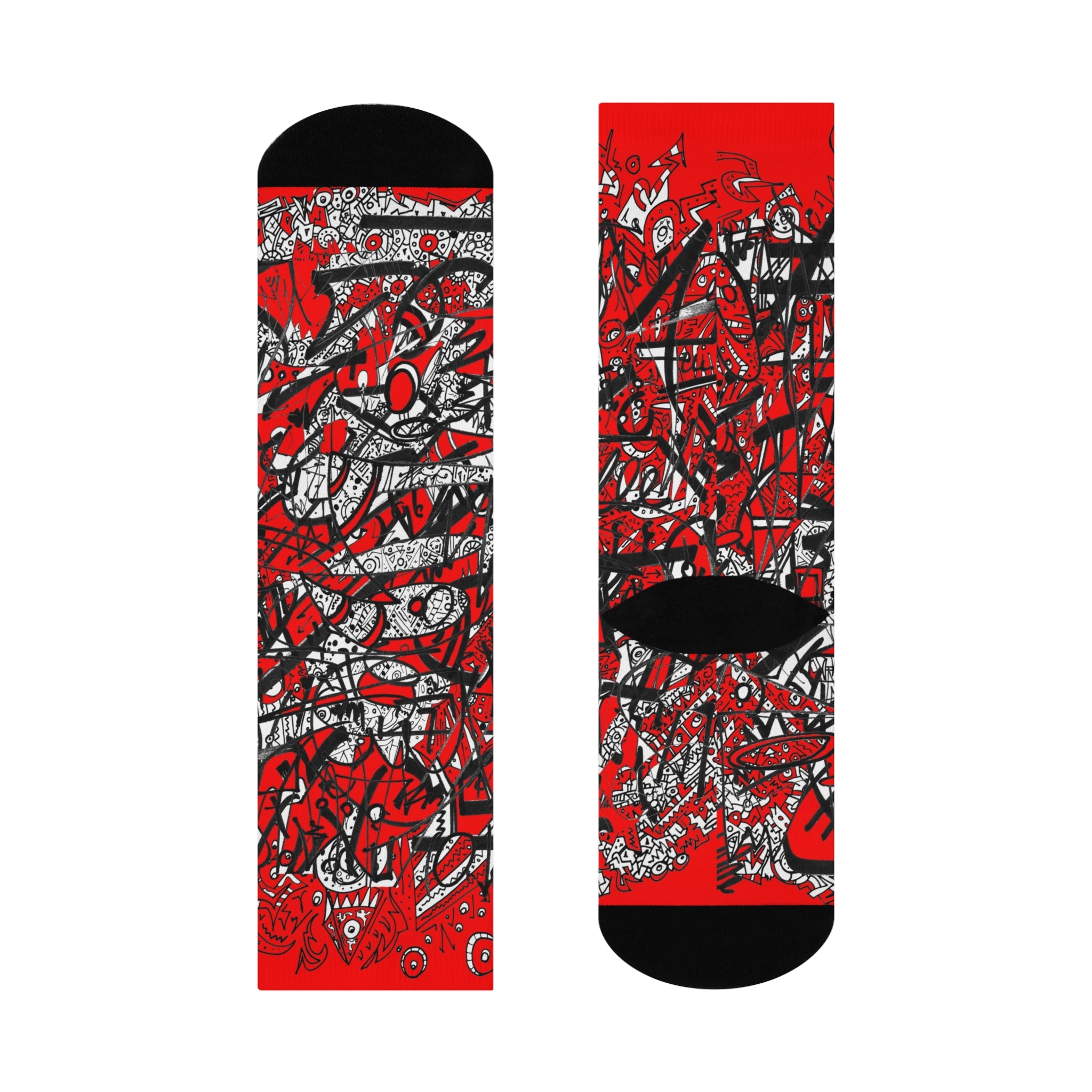 Nobody Touches Nothin' (Red Version 2) Cushioned Crew Socks