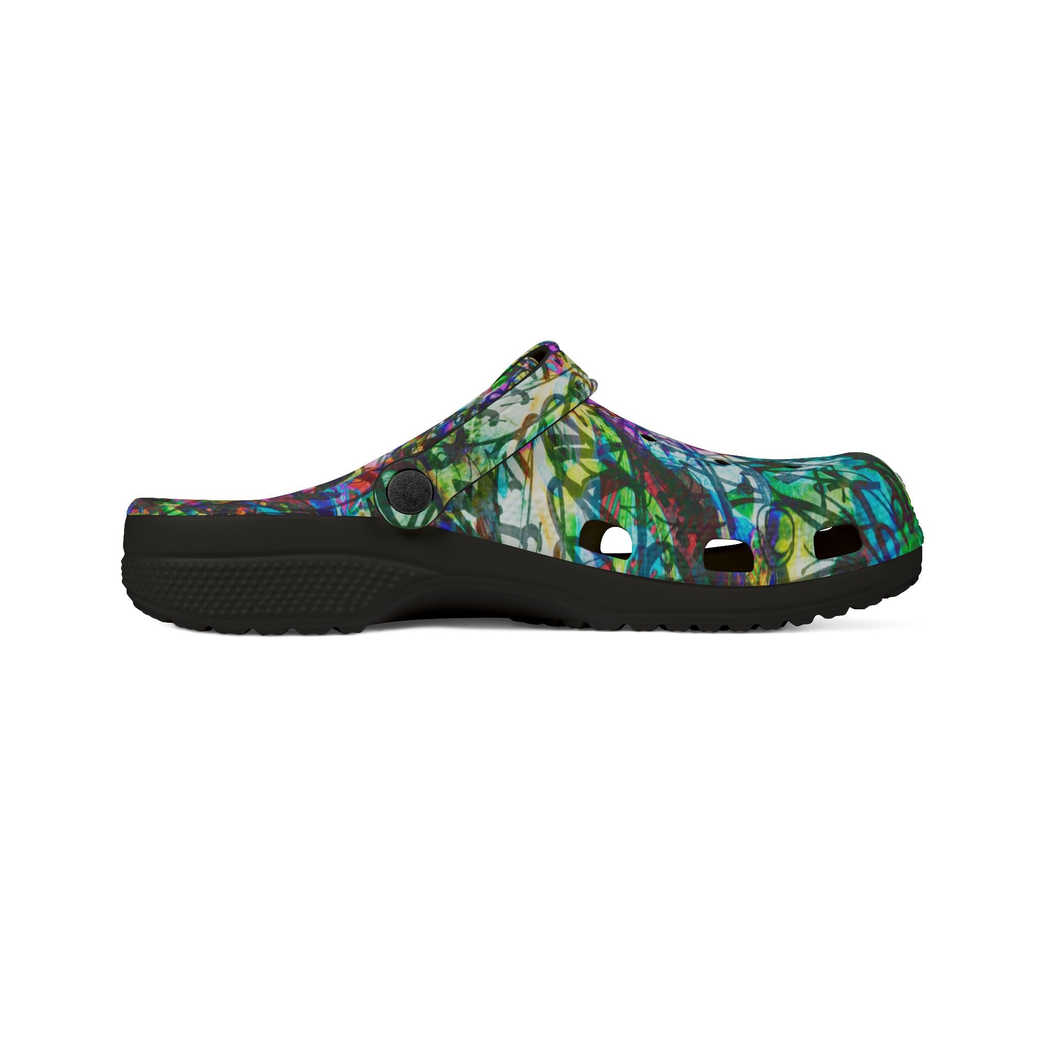 The Real Time Is Now 2015 - Abstract Colorful Garden EVA Foam Clogs — Lightweight Printed Slip-On Shoes