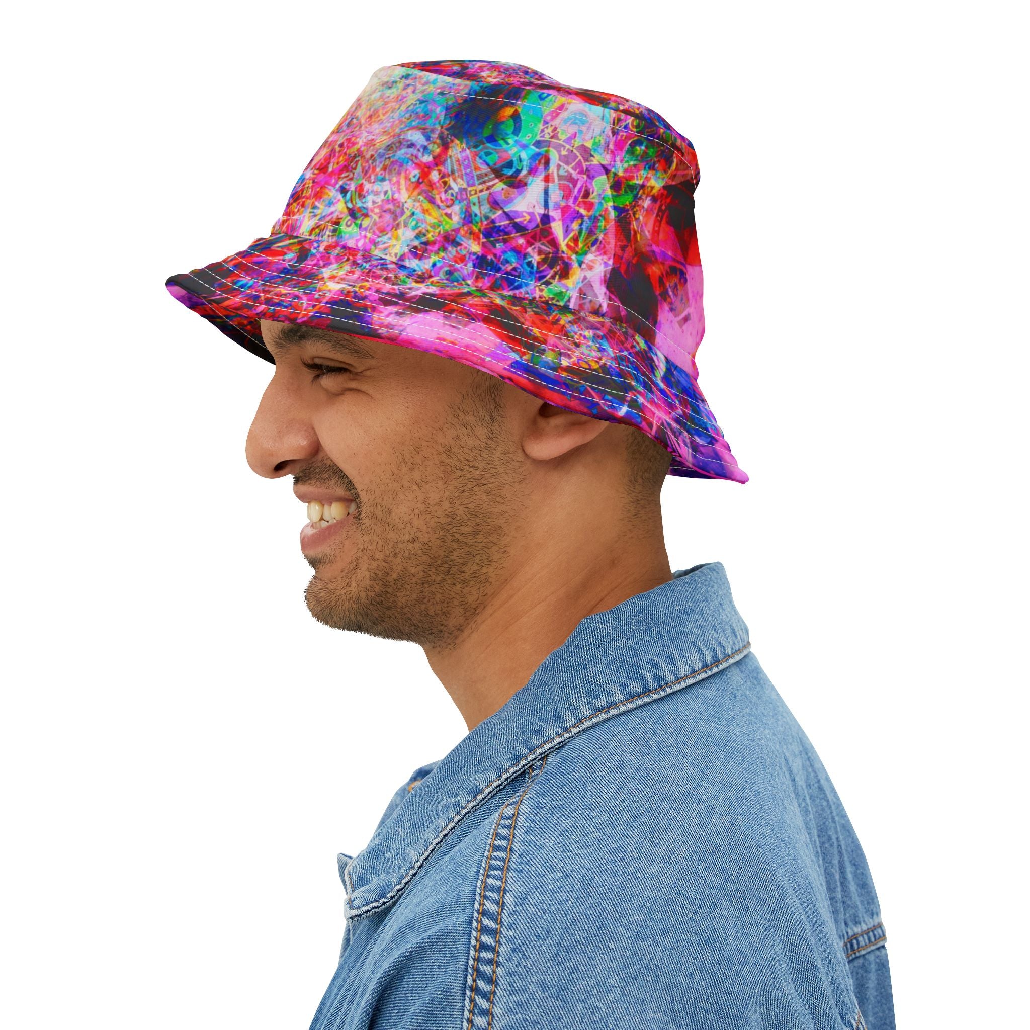 Arashaya Bucket Hat — Vibrant Abstract AOP Sun Hat