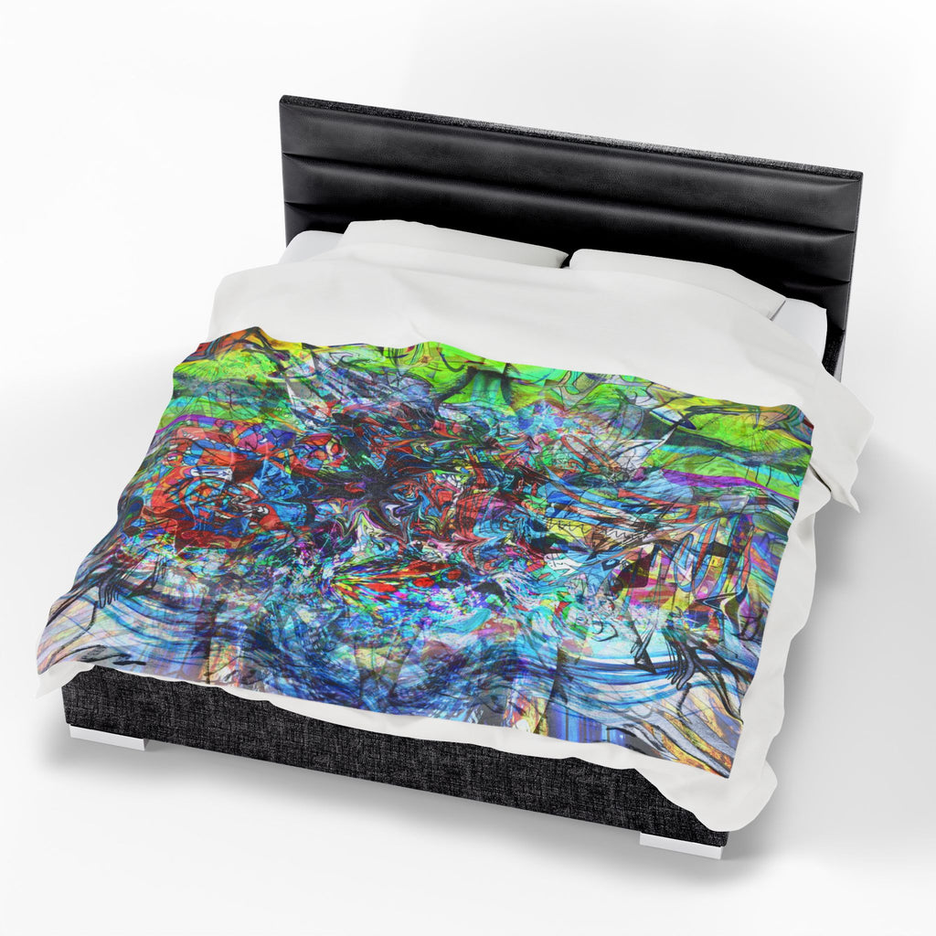 Now You're Stuck 44 Plush Blanket – Vibrant Psychedelic Throw for Home, Dorm & Gifts