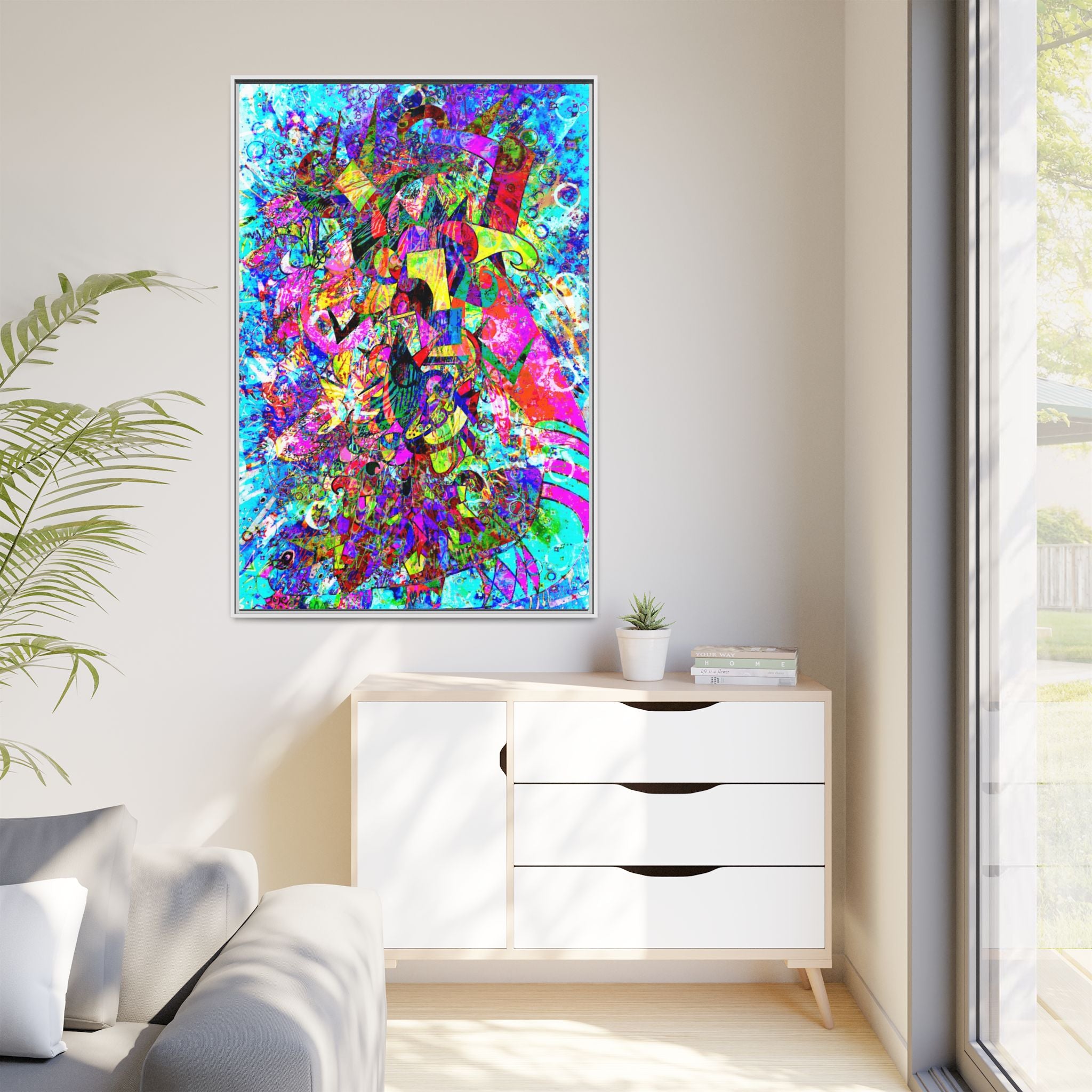 Love Monster Matte Canvas, Framed (Multi-color)