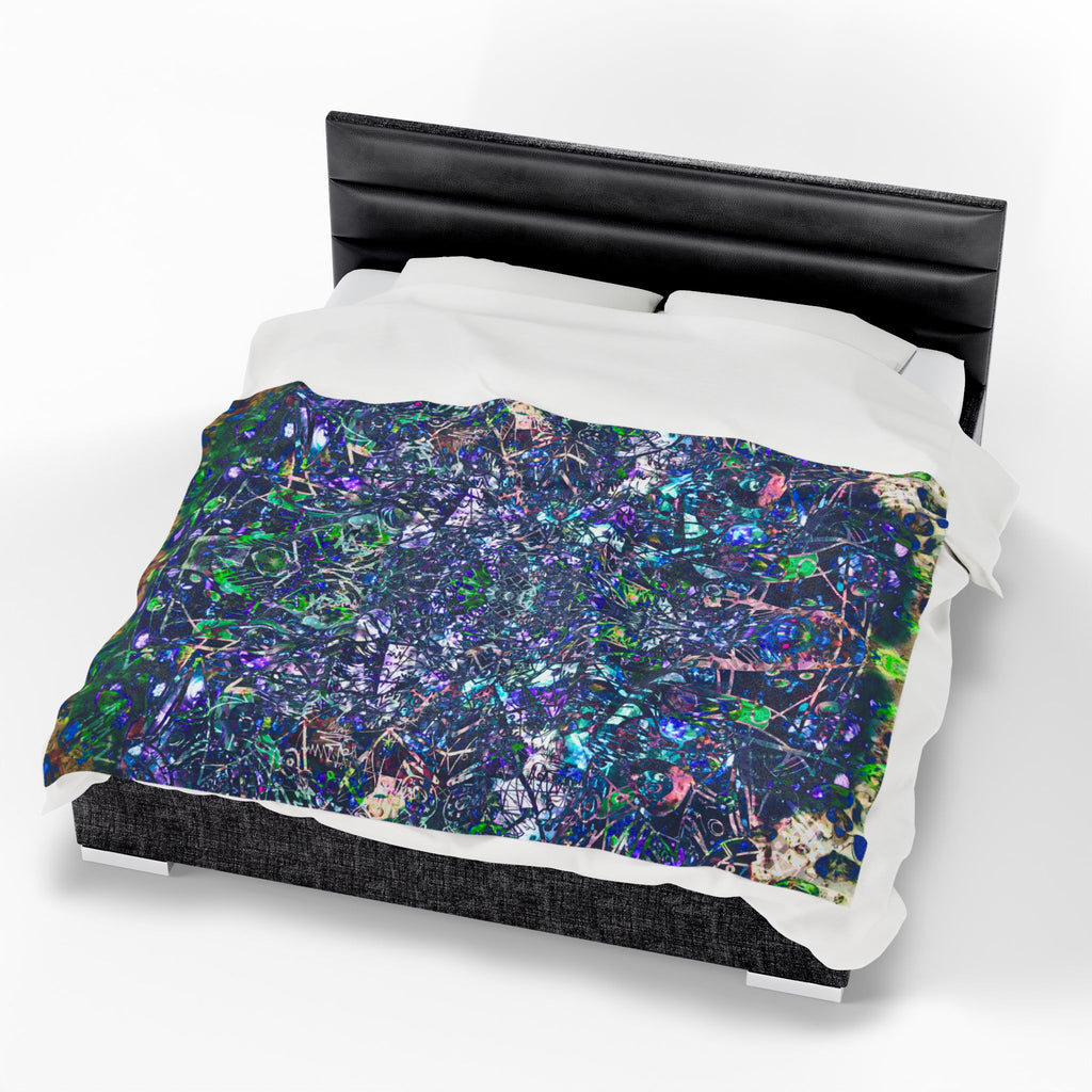 KAWABONGA Plush Blanket — Abstract Cosmic Throw