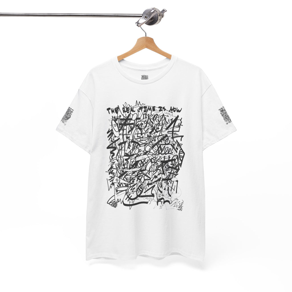 THE REAL TIME IS NOW (Black And White) T‑Shirt