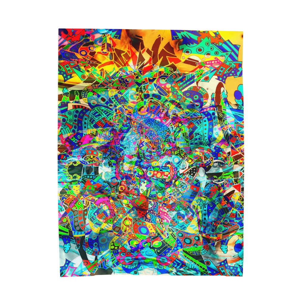 HYPERDIMENSIONAL SURFER Plush Blanket — Psychedelic Abstract Throw