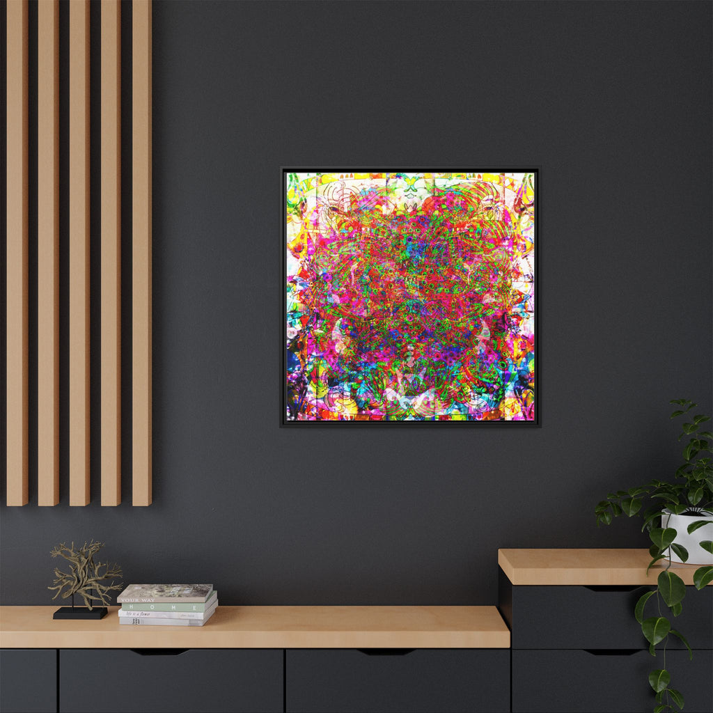 Neon Swirl Party Extravaganza Canvas Art — Vibrant Kaleidoscope Wall Print