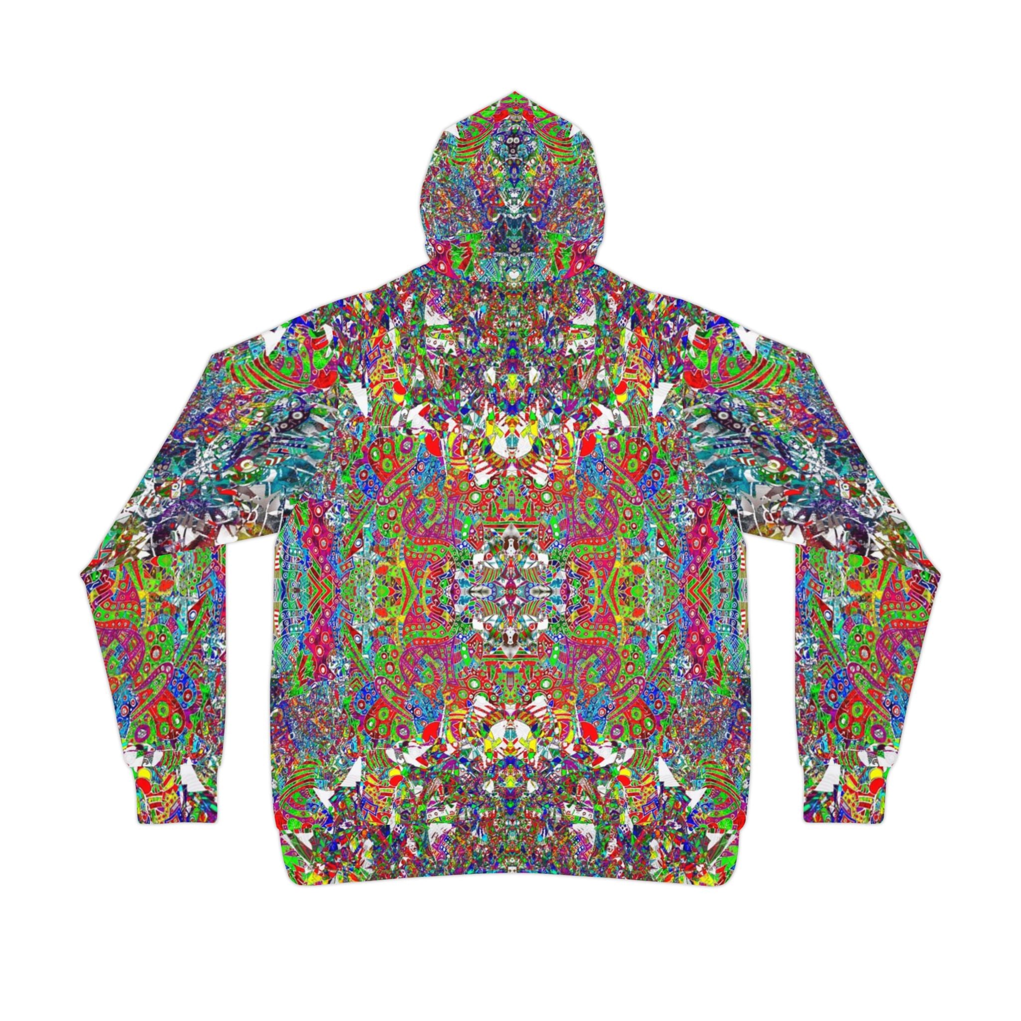 D Tizzle Athletic Hoodie — All-Over Print Vibrant Pattern