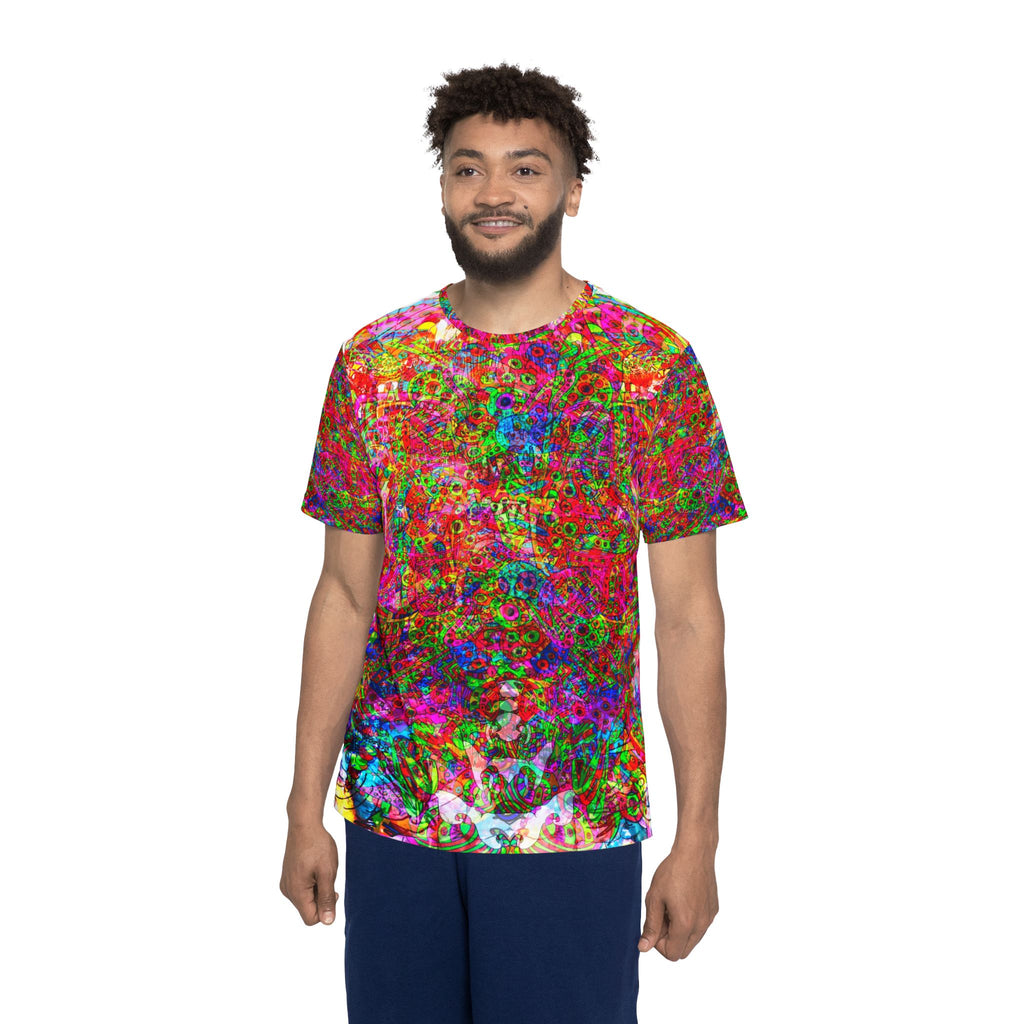 Neon Swirl Party Extravaganza - Psychedelic Floral All-Over Print Jersey