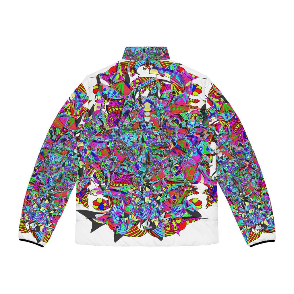 Neon Waffle Monster 12 Men's Puffer Jacket