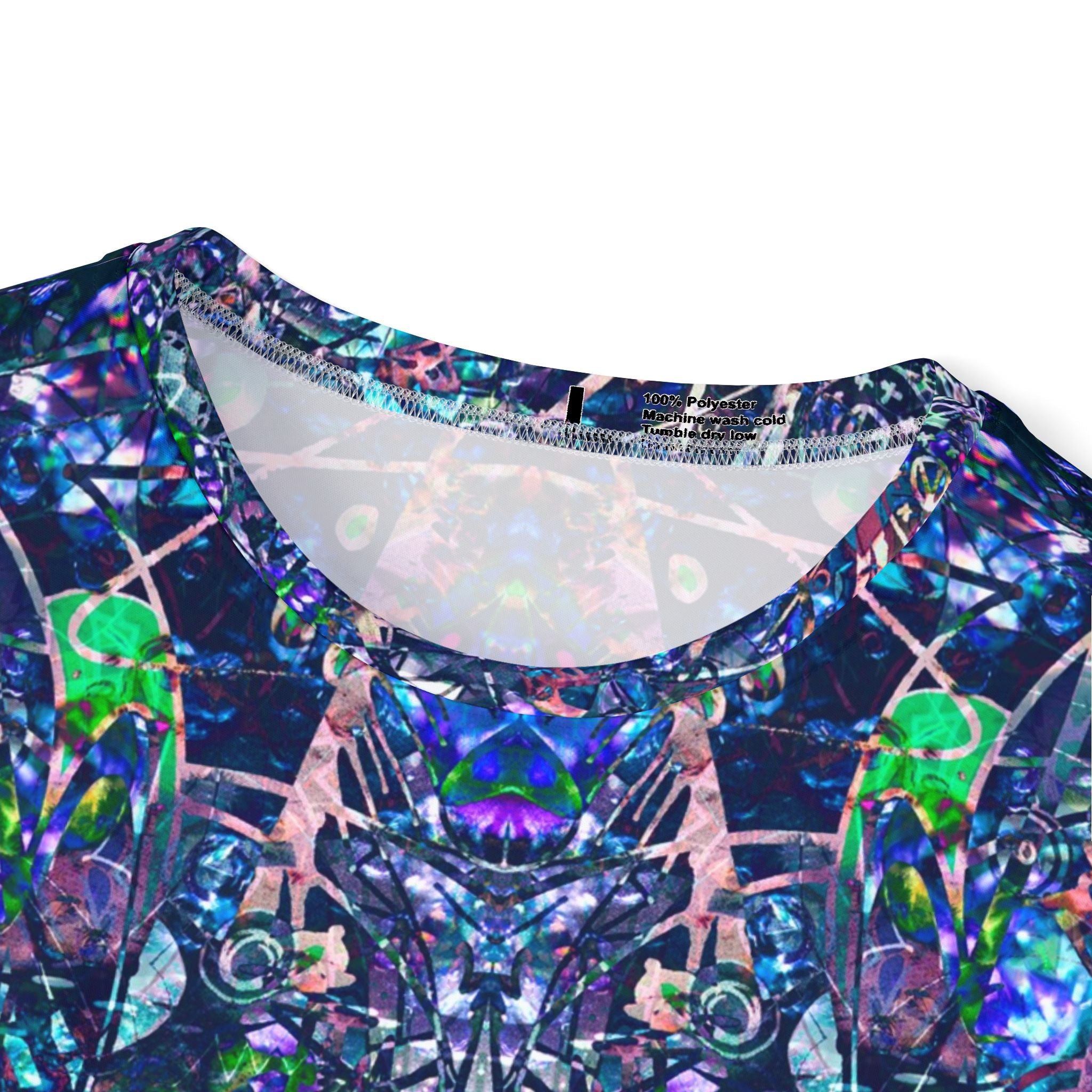KAWABONGA All-Over Print Men's Athletic Jersey — Blue Green Abstract Kaleidoscope