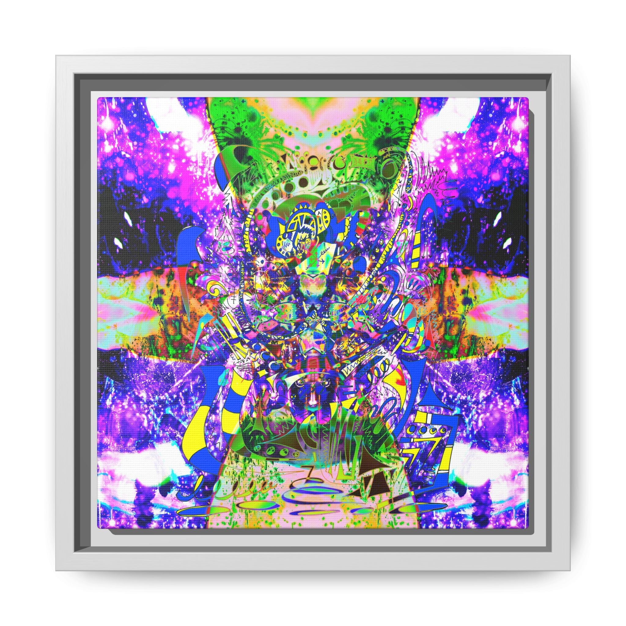 Alien Darkness 9 Framed Canvas Art — Vibrant Multi-Color Wall Decor