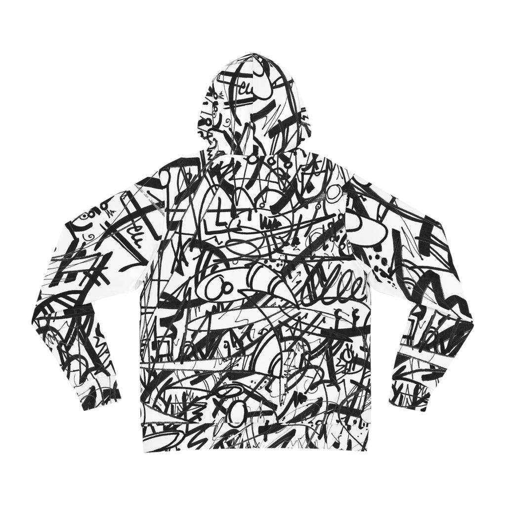 The Real Time Is Now (Black And White) Fashion Hoodie - All Over Print