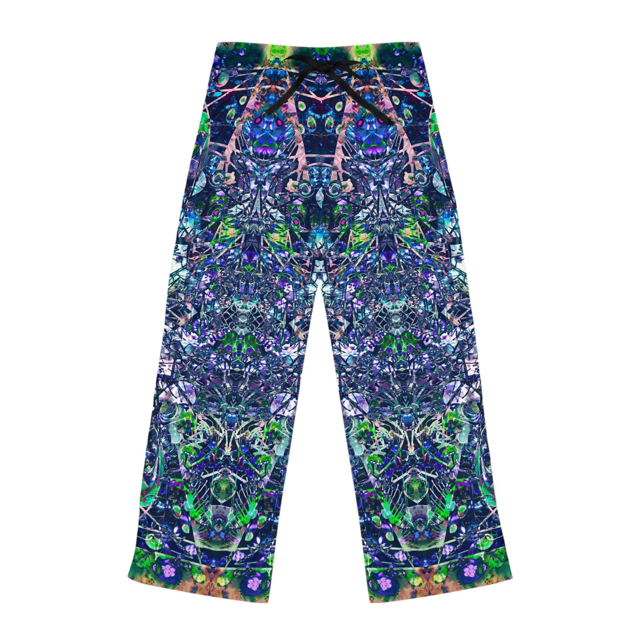 KAWABONGA Women's Pajama Pants — Vibrant Blue Green All-Over Print Loungewear
