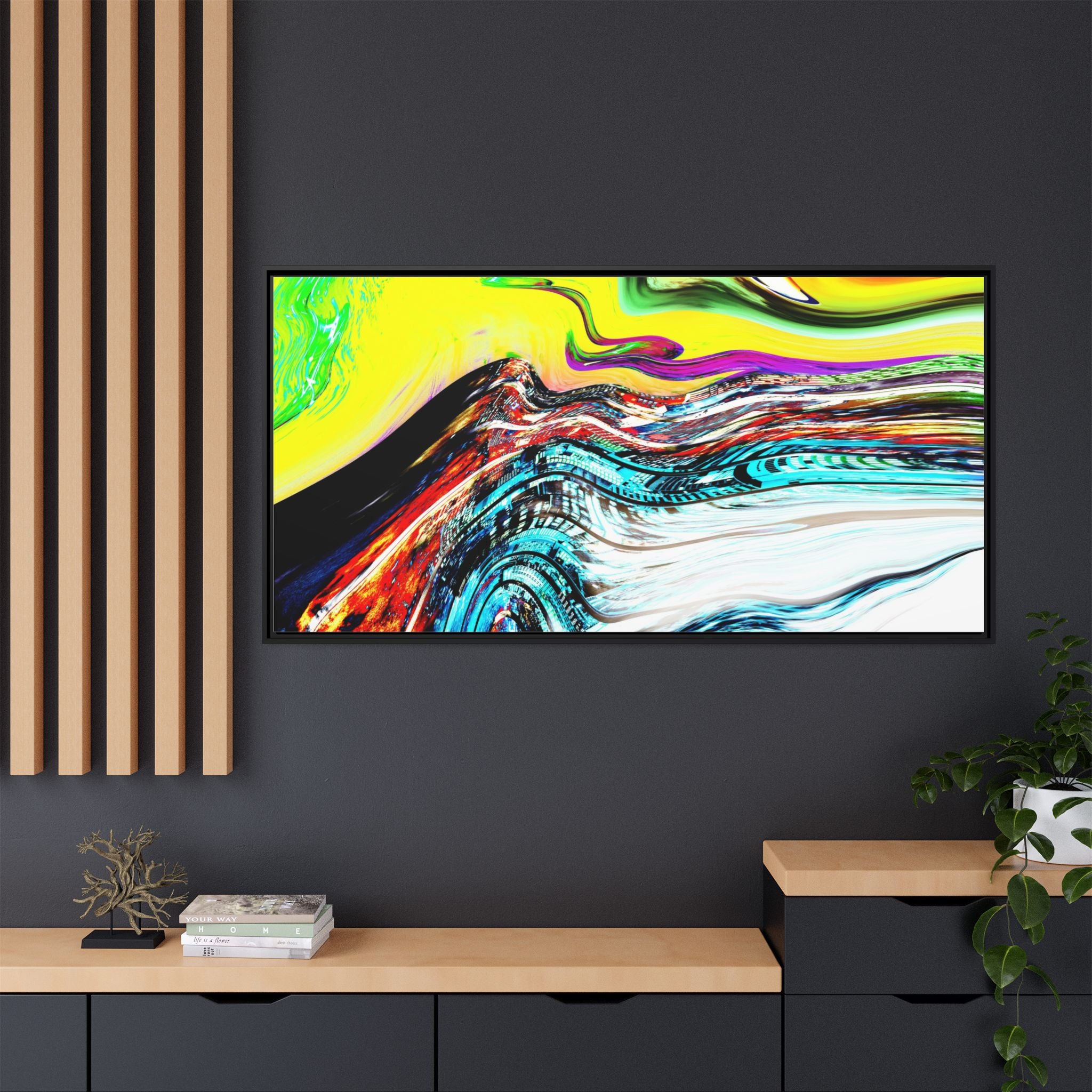 Slip And Slide Matte Canvas Framed Wall Art