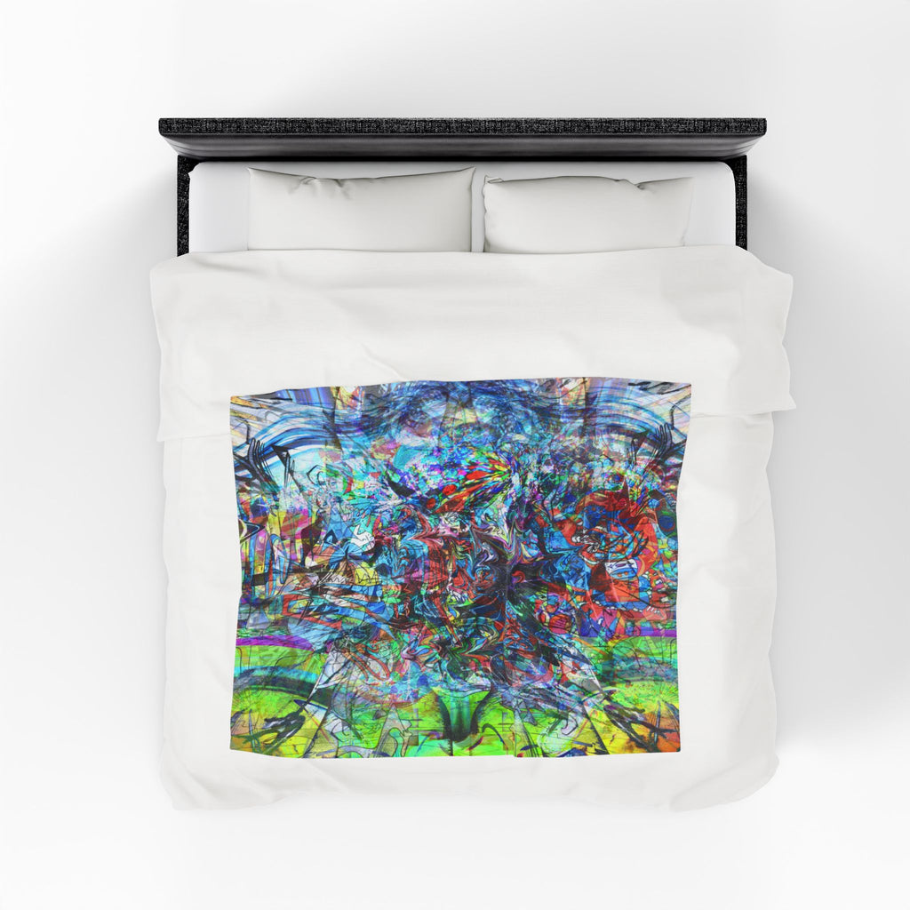 Now You're Stuck 44 Plush Blanket – Vibrant Psychedelic Throw for Home, Dorm & Gifts