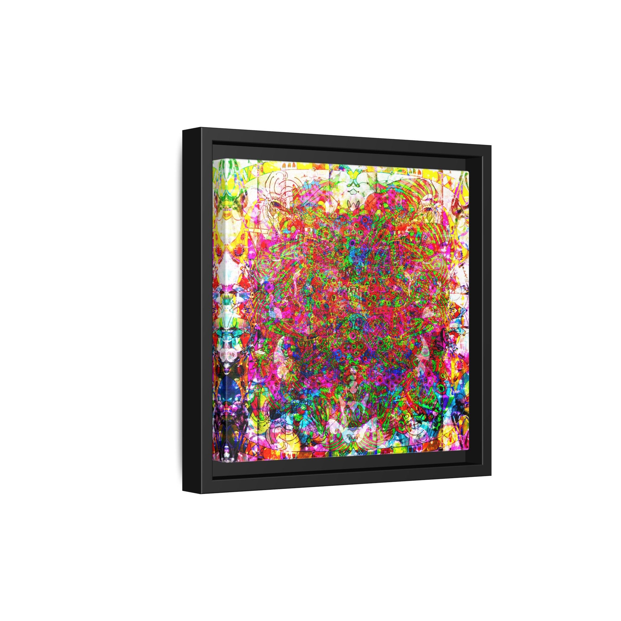 Neon Swirl Party Extravaganza Canvas Art — Vibrant Kaleidoscope Wall Print