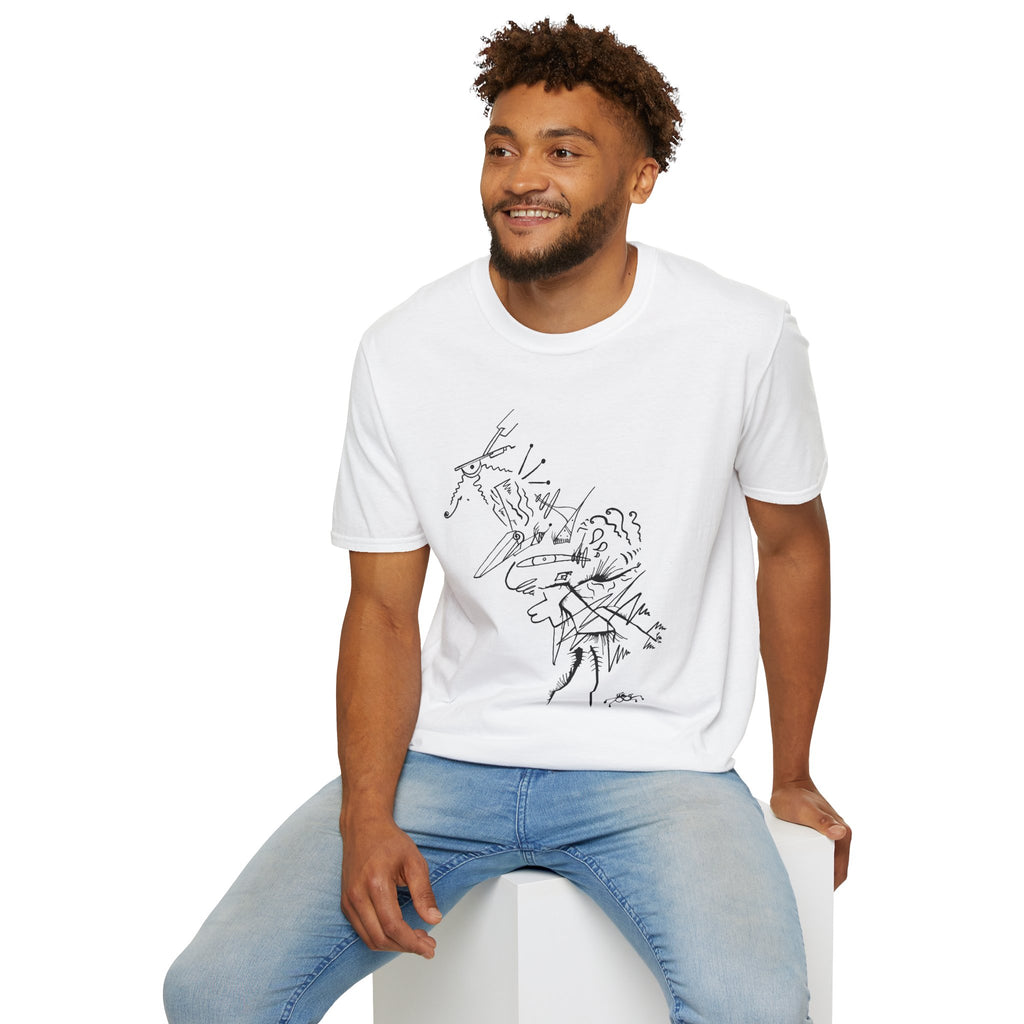 Dubstep Chicken T-Shirt — Minimal Black Sketch Graphic Tee