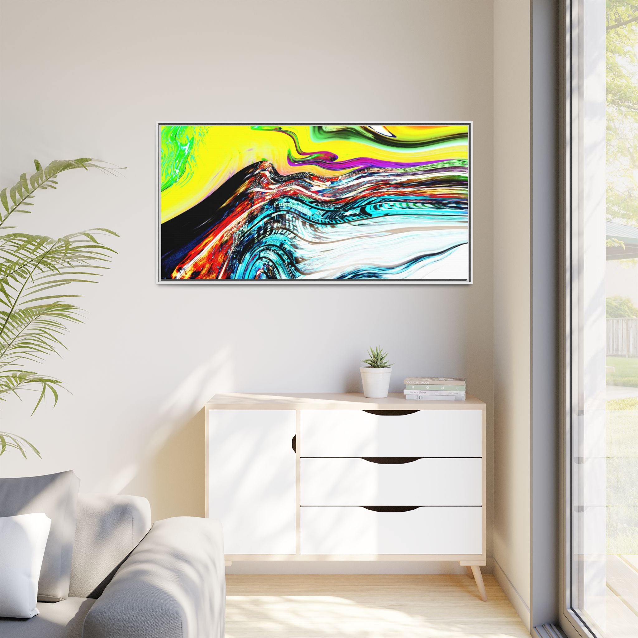 Slip And Slide Matte Canvas Framed Wall Art