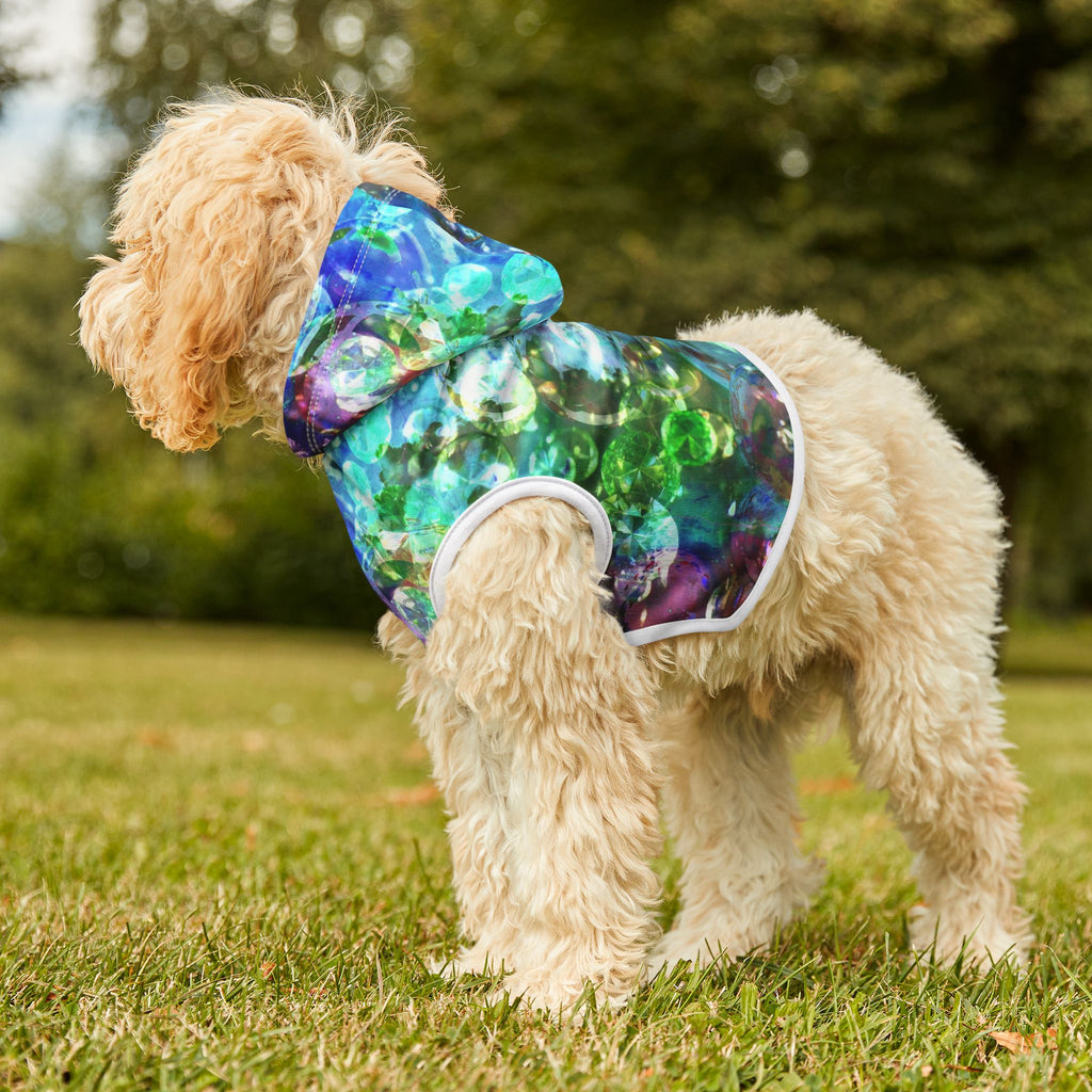 Bubbles Galore 7 Pet Hoodie — Aqua Blue Bubble Print Dog & Cat Hoodie