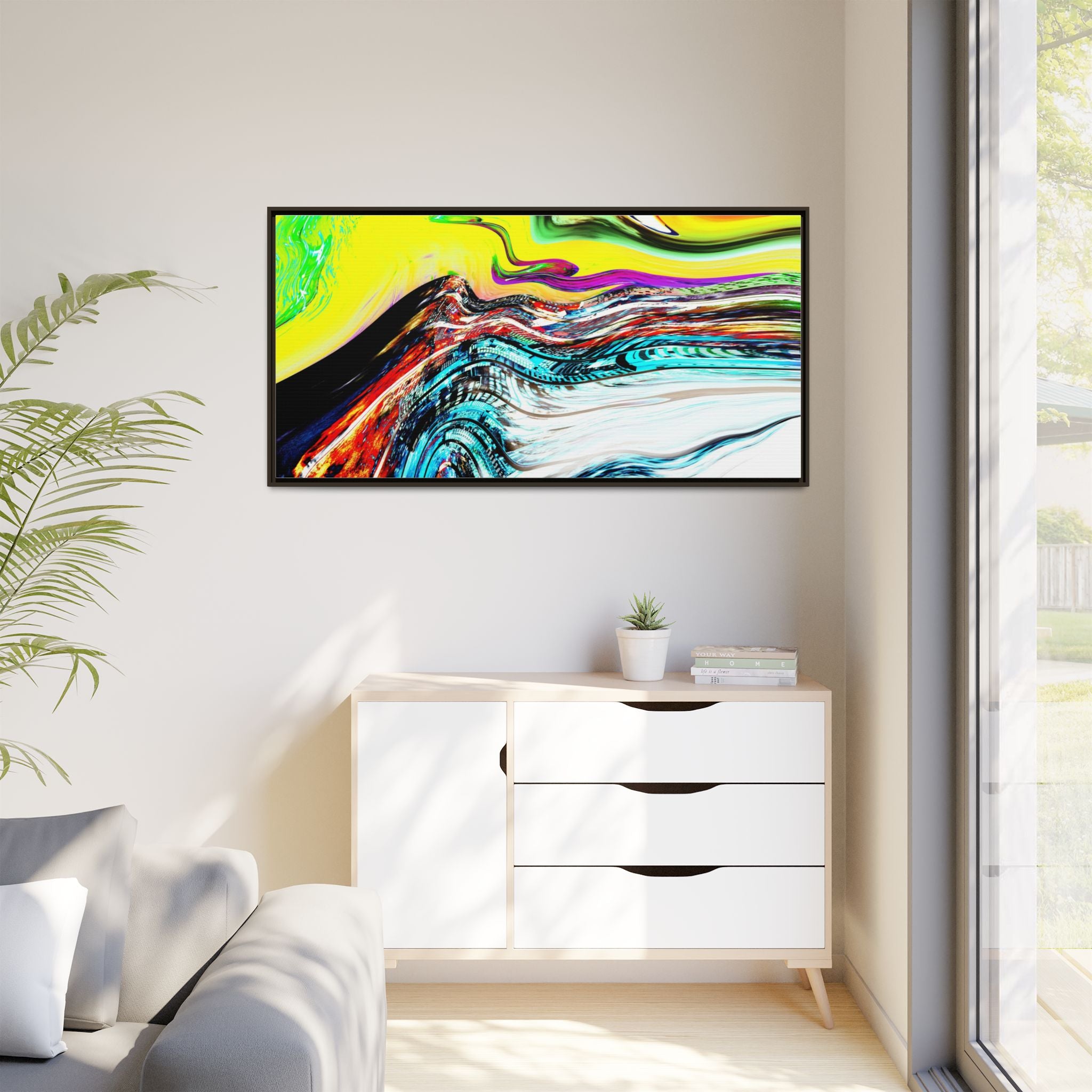 Slip And Slide Matte Canvas Framed Wall Art