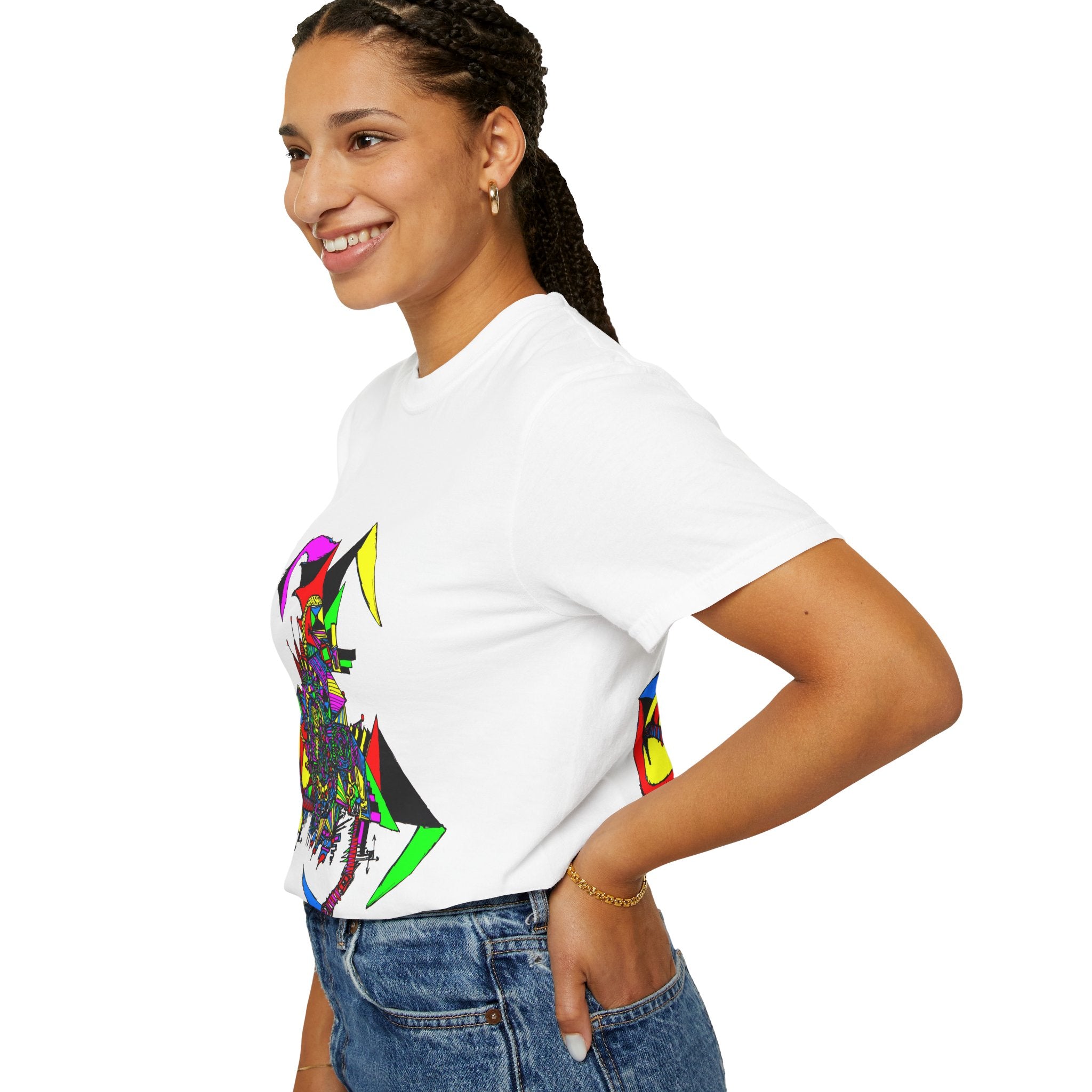 Abstract Colorful Jester Graphic T-Shirt