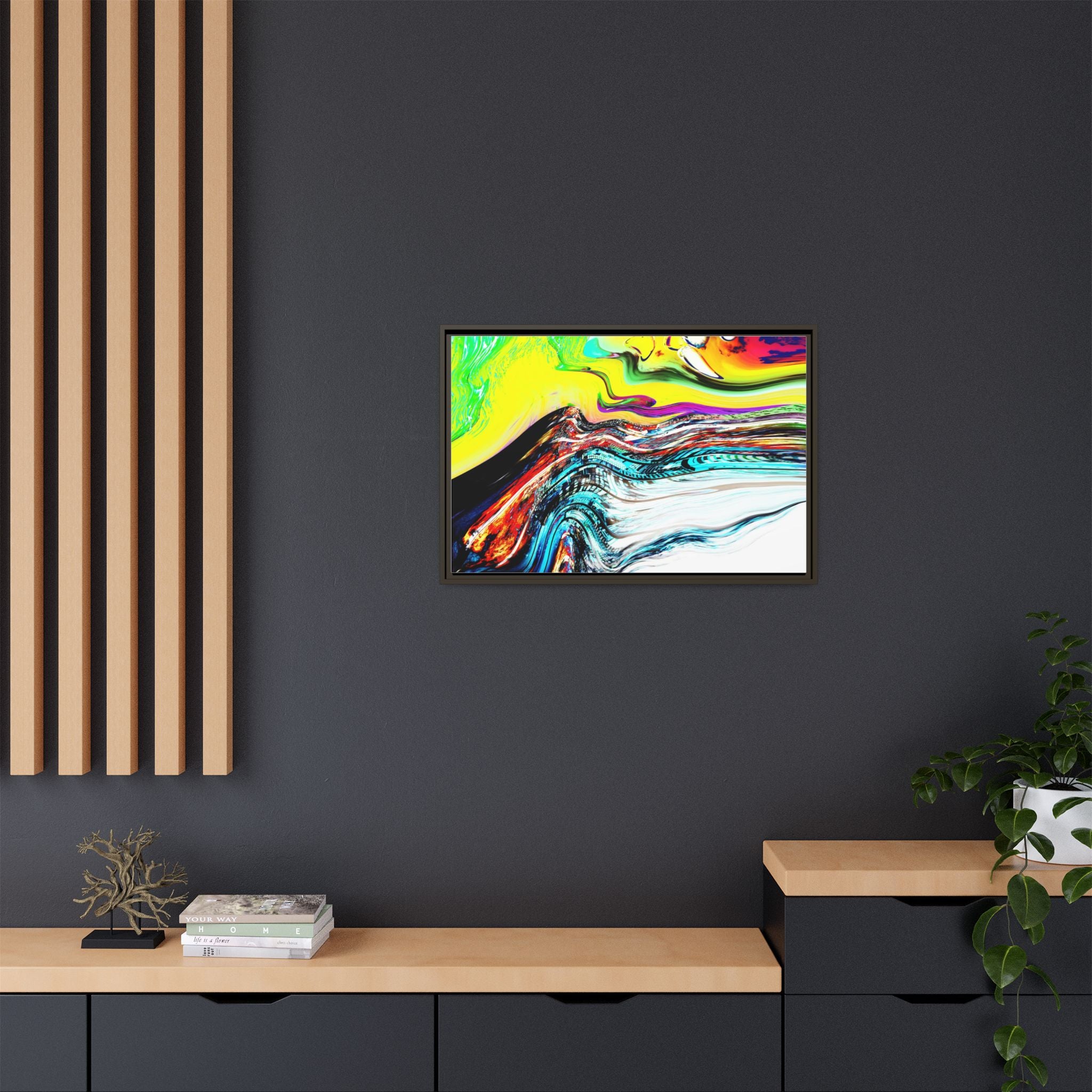 Slip And Slide Matte Canvas Framed Wall Art