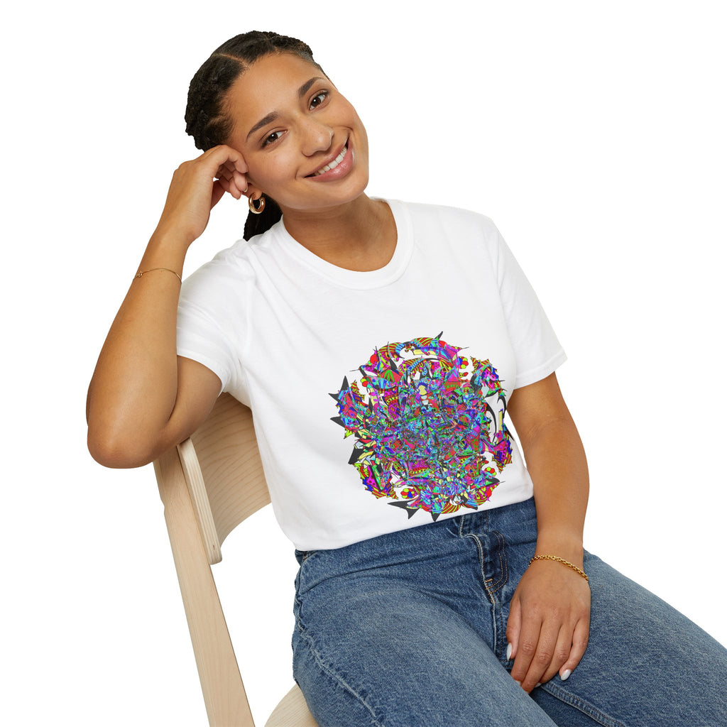 Neon Waffle Monster 12  — Colorful Abstract Floral Graphic Tee