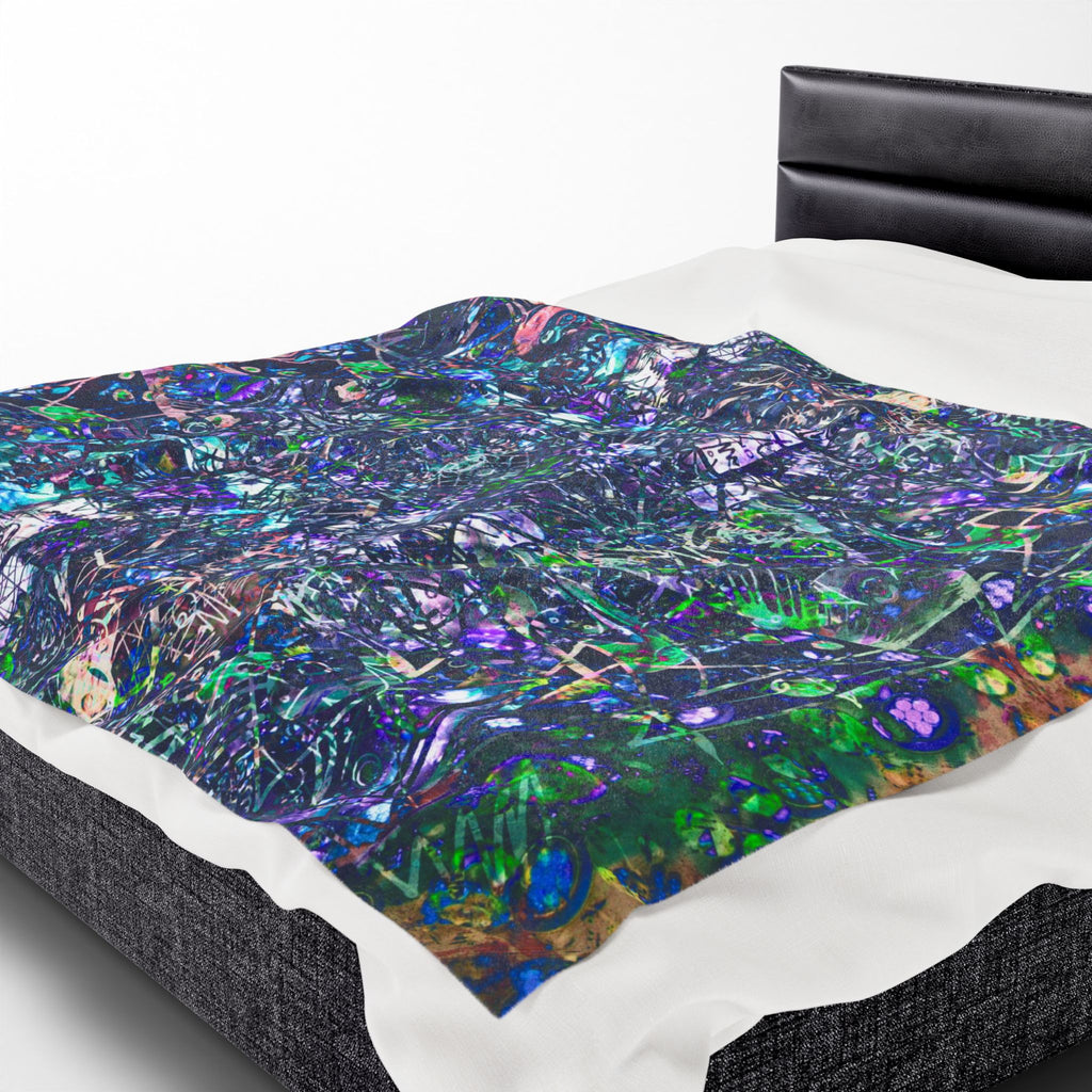 KAWABONGA Plush Blanket — Abstract Cosmic Throw