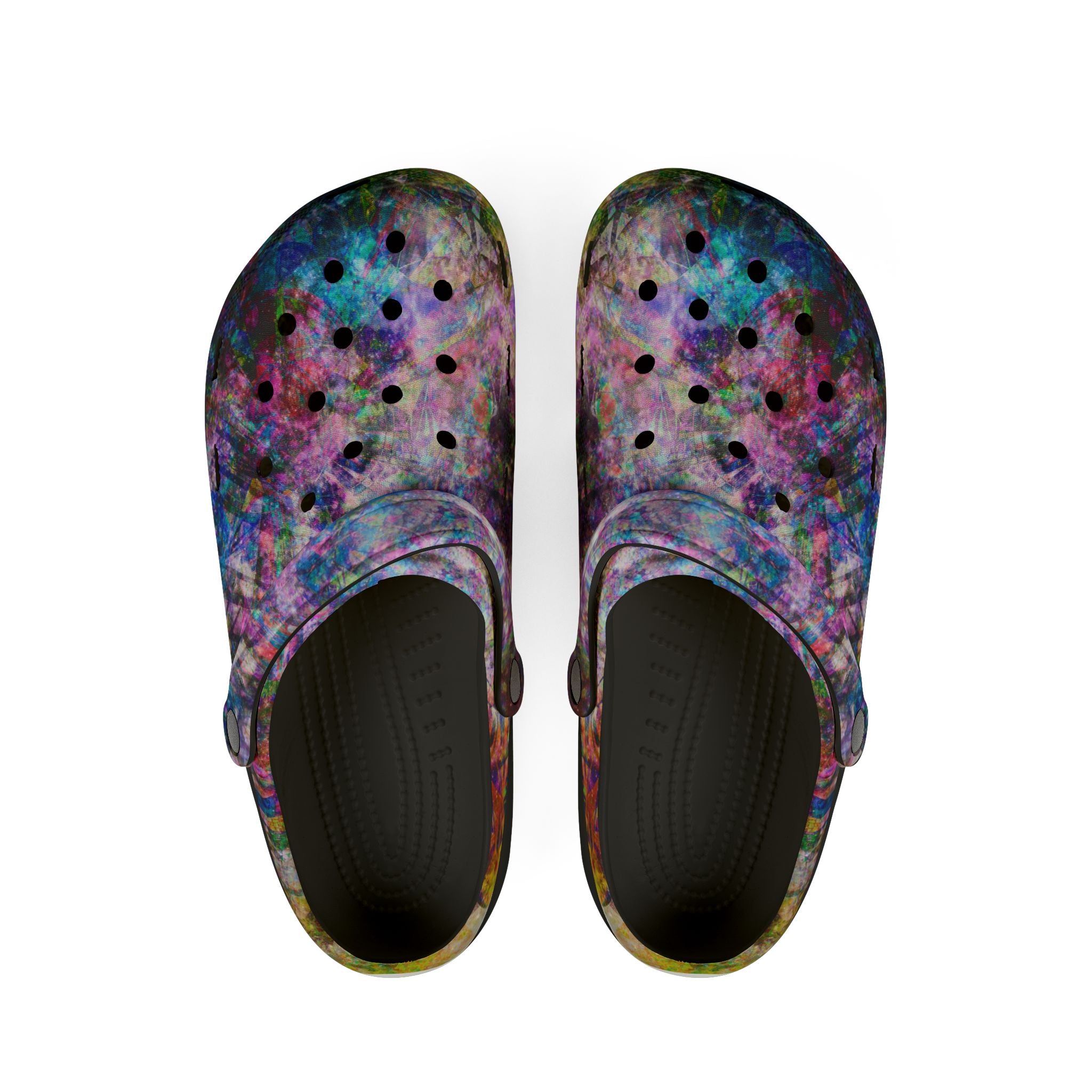 Space Shower 2 - Galaxy Confetti EVA Clogs — Colorful Slip-On Garden Shoes
