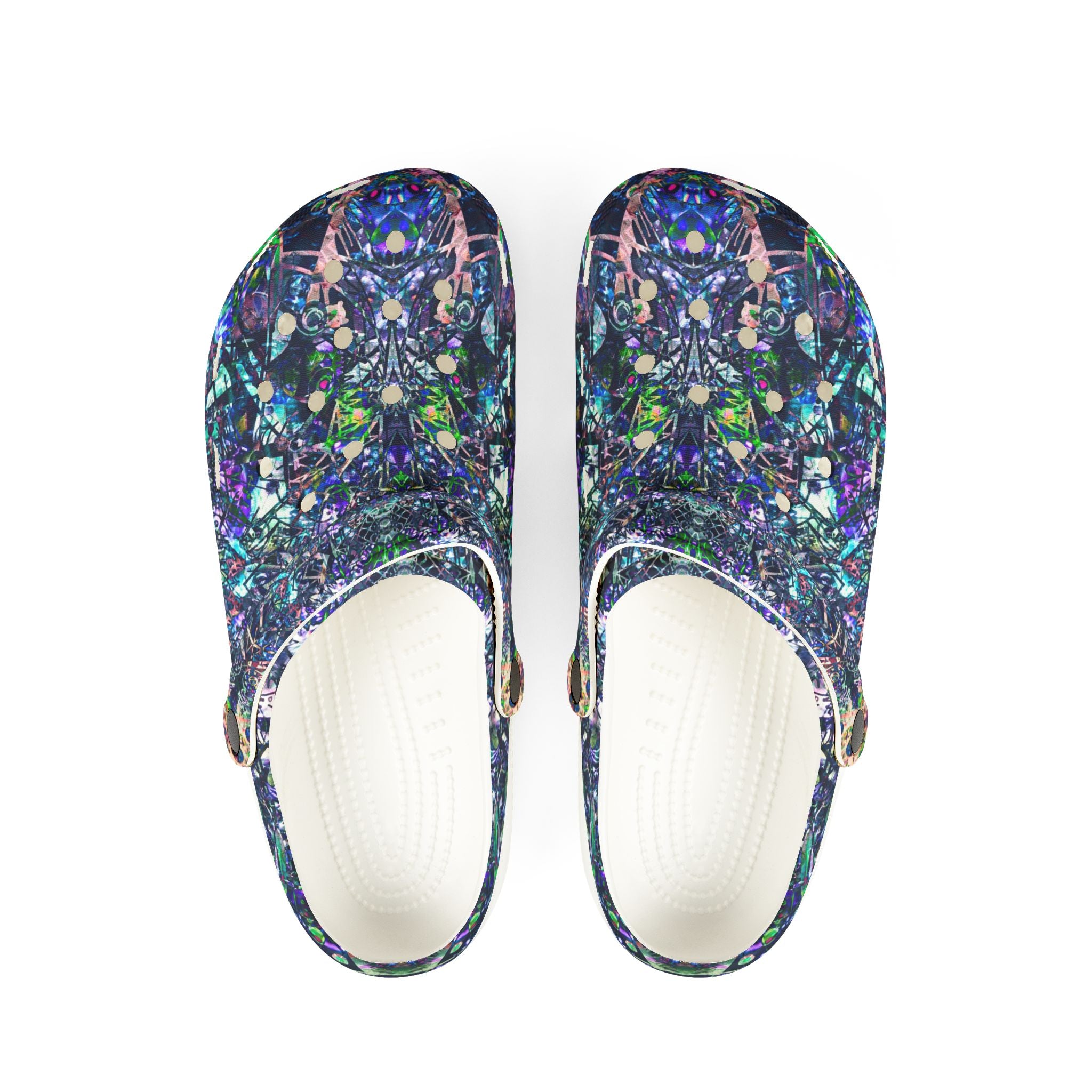 KAWABONGA - Galaxy Mosaic EVA Clogs — Printed Foam Slip-On Shoes