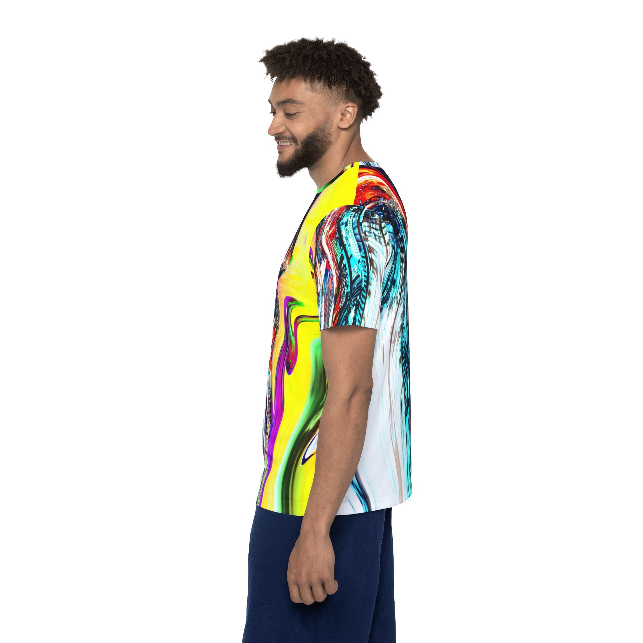 Slip And Slide - Abstract Neon Swirl Sports Jersey — Men's All-Over Athletic Print