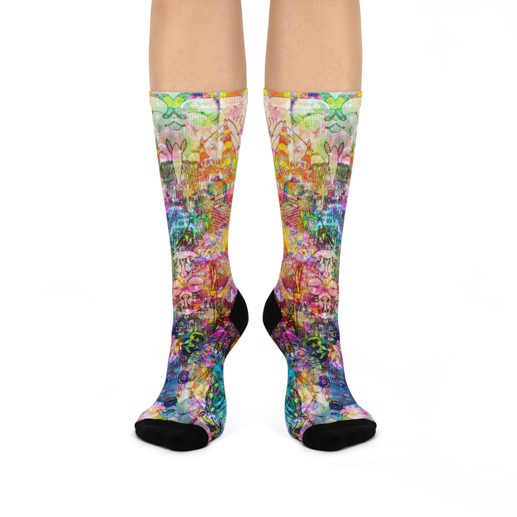 Dance Like There's No Tomorrow Crew Socks — Cushioned Art Pattern