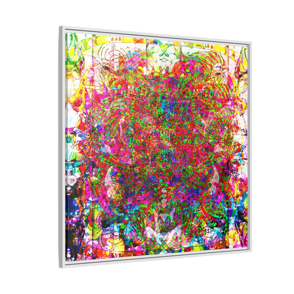 Neon Swirl Party Extravaganza Canvas Art — Vibrant Kaleidoscope Wall Print