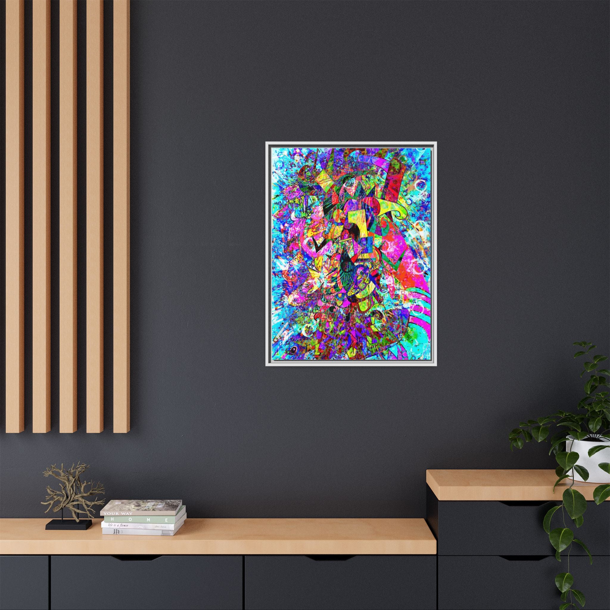Love Monster Matte Canvas, Framed (Multi-color)