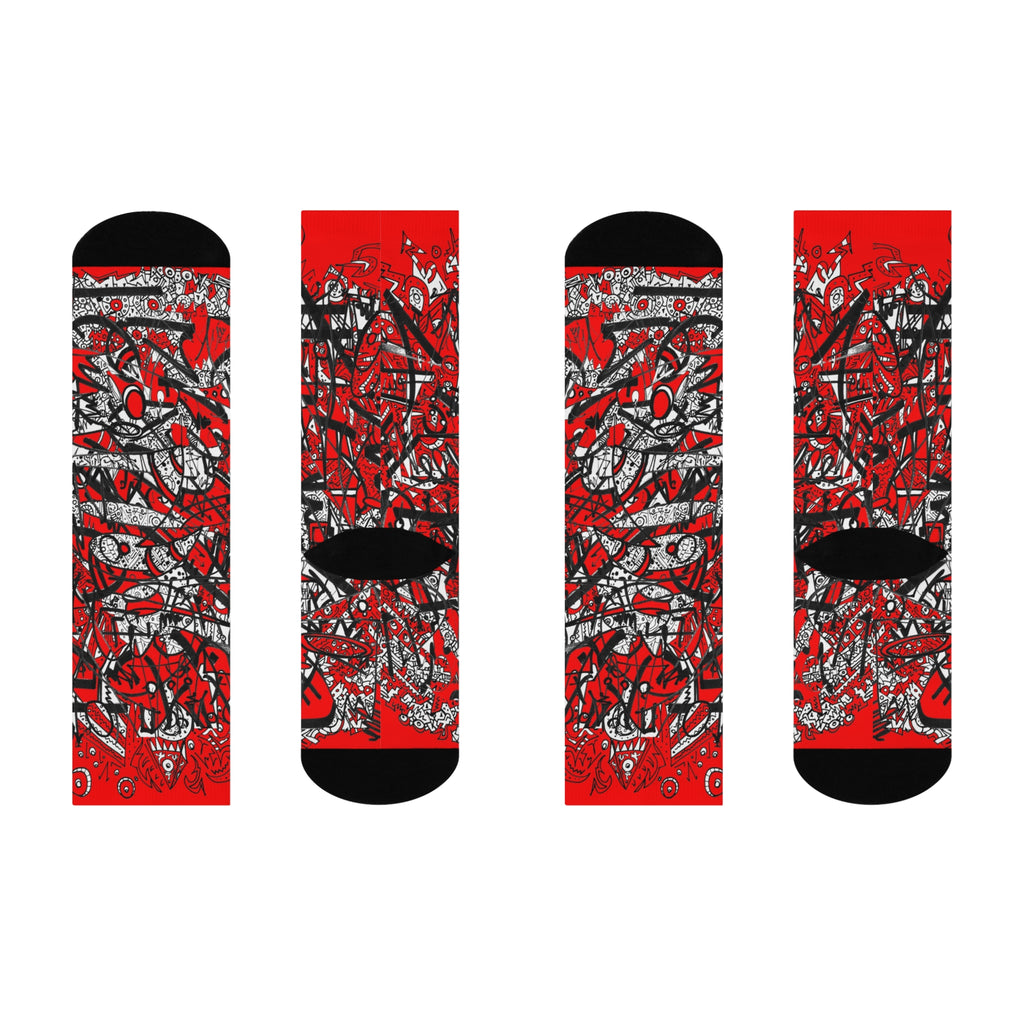 Nobody Touches Nothin' (Red Version 2) Cushioned Crew Socks