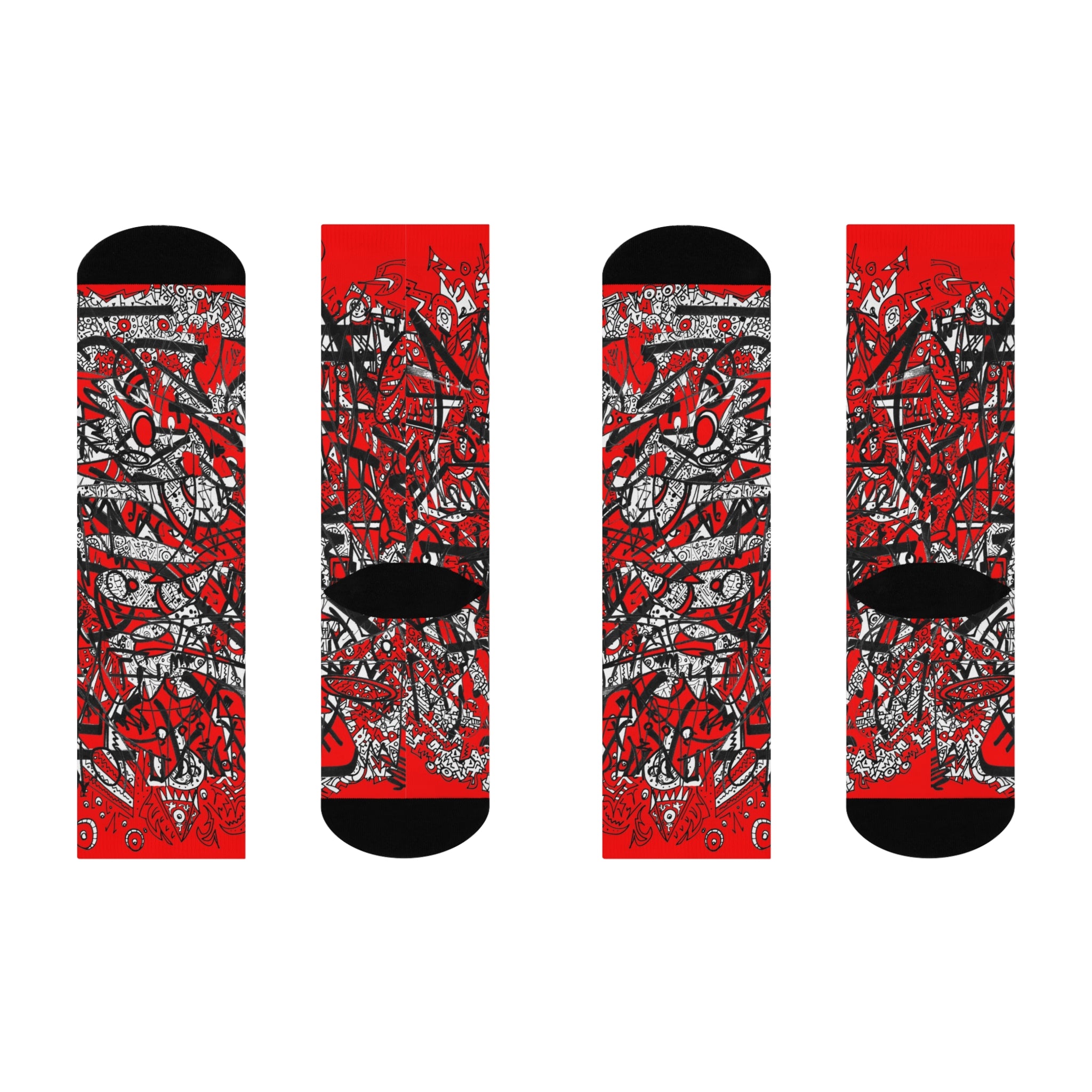 Nobody Touches Nothin' (Red Version 2) Cushioned Crew Socks