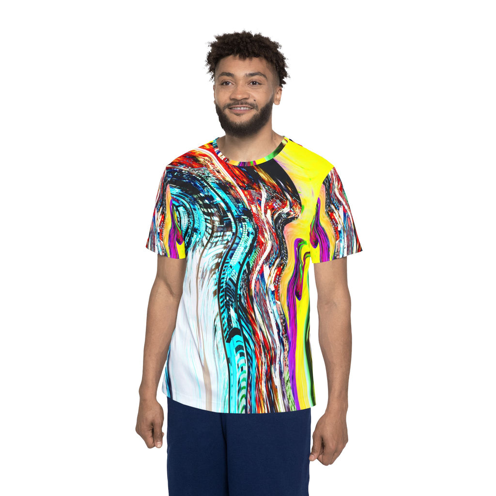 Slip And Slide - Abstract Neon Swirl Sports Jersey — Men's All-Over Athletic Print