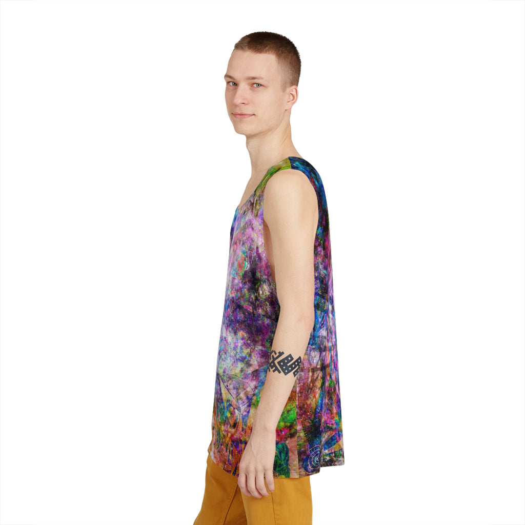 Space Shower 2 - Psychedelic All-Over Print Tank Top — Colorful Abstract Tie-Dye Festival Shirt