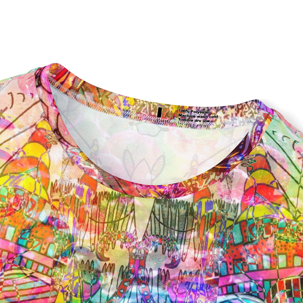 Dance Like There's No Tomorrow - Psychedelic All-Over-Print Sports Jersey — Vibrant Abstract Pattern for Festivals & Active Wear