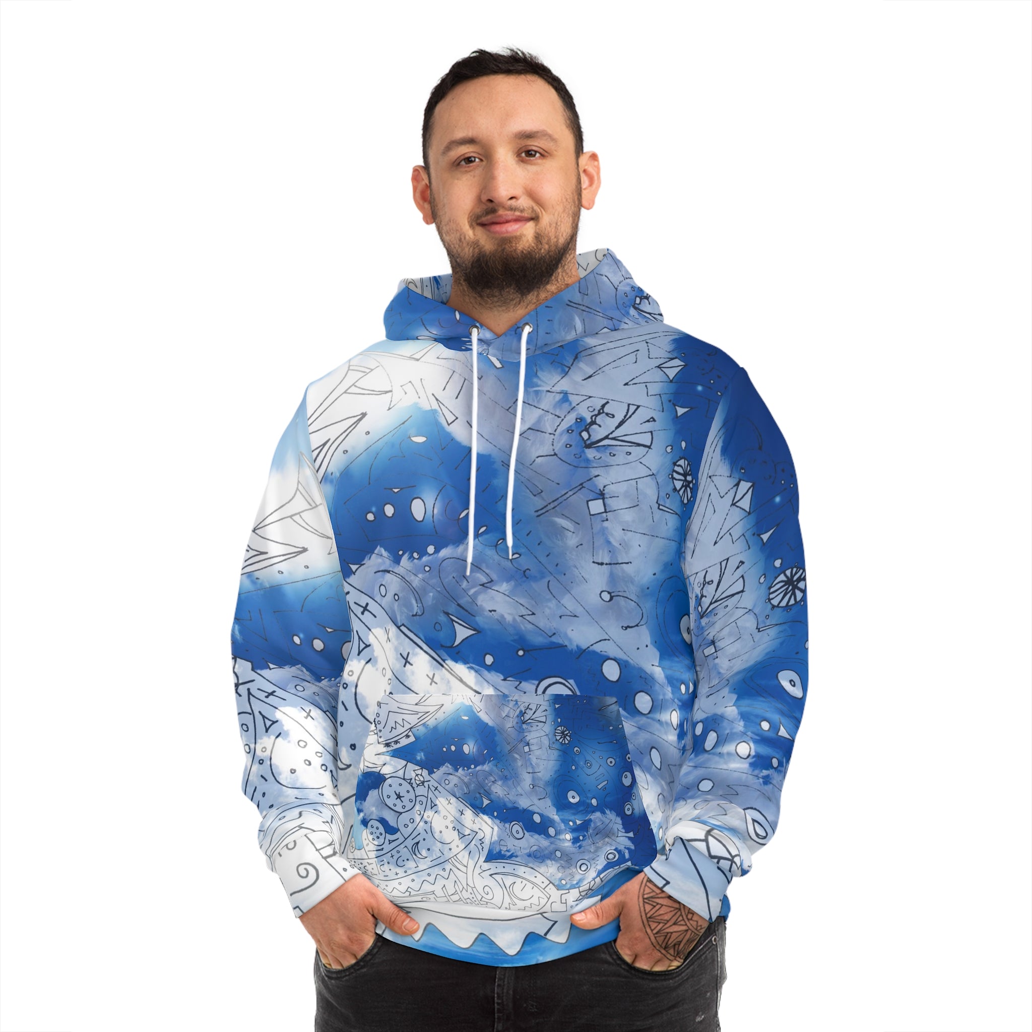 White Heaven White Clouds Hoodie — All-Over Print Fashion Hoodie