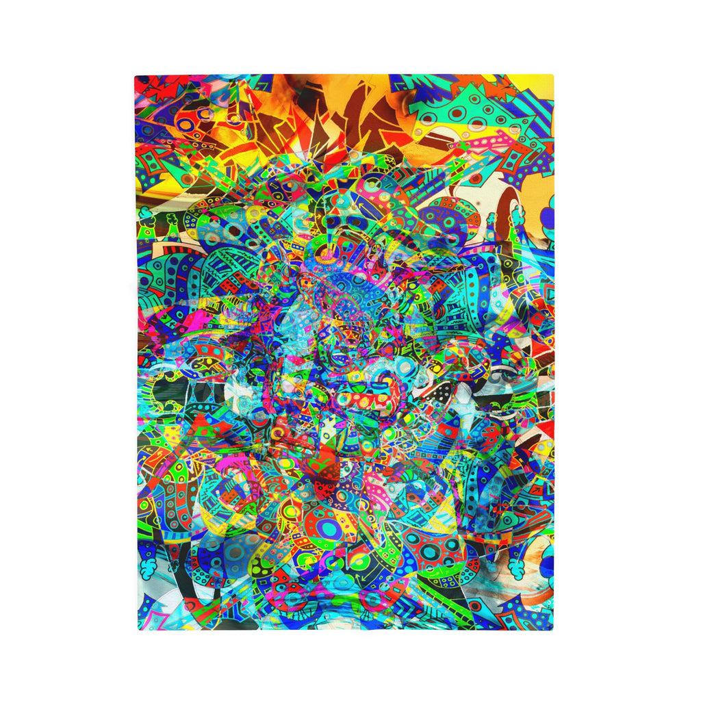 HYPERDIMENSIONAL SURFER Plush Blanket — Psychedelic Abstract Throw