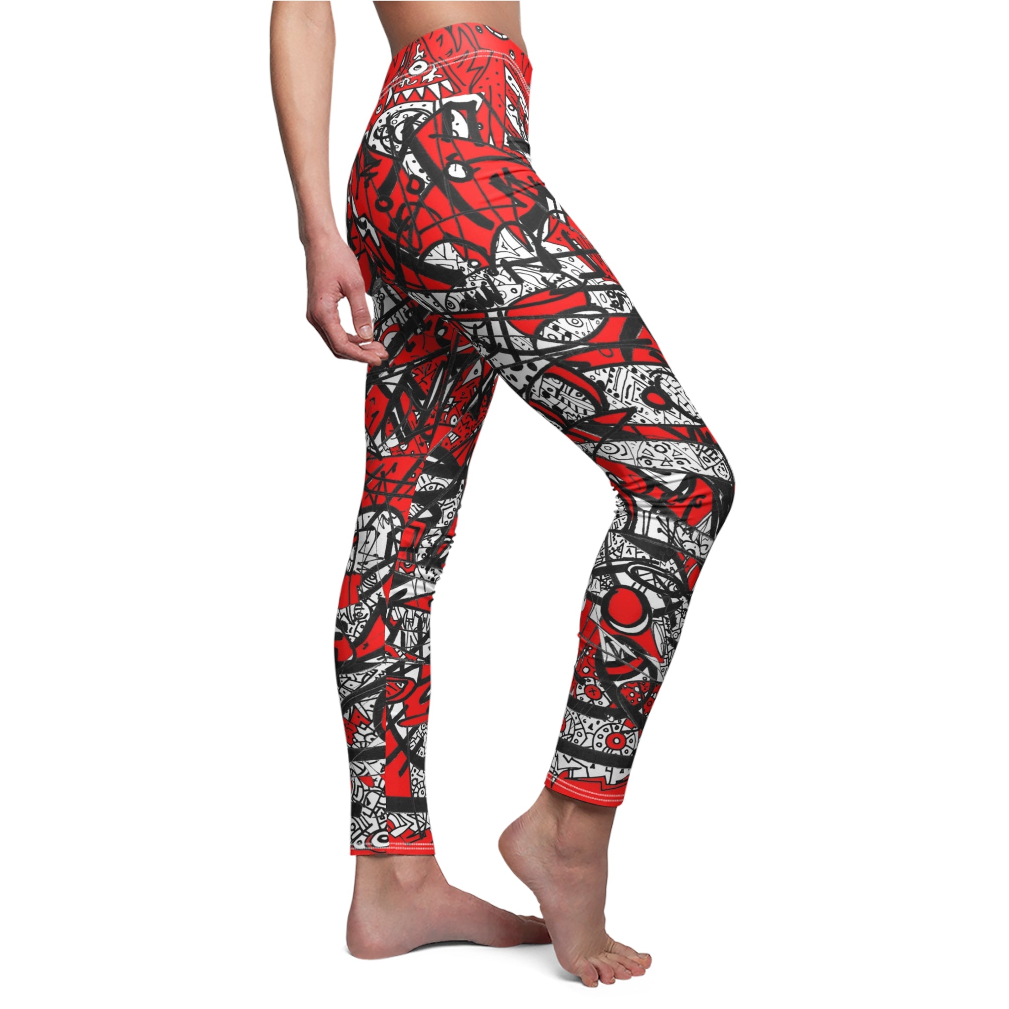 Nobody Touches Nothin' (Red Version 2) Leggings — Women's All-Over Print Casual Leggings