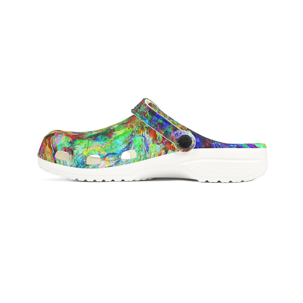 Barfing Beautifully - Color Burst EVA Foam Clogs — Vibrant Tie-Dye Comfort Shoes