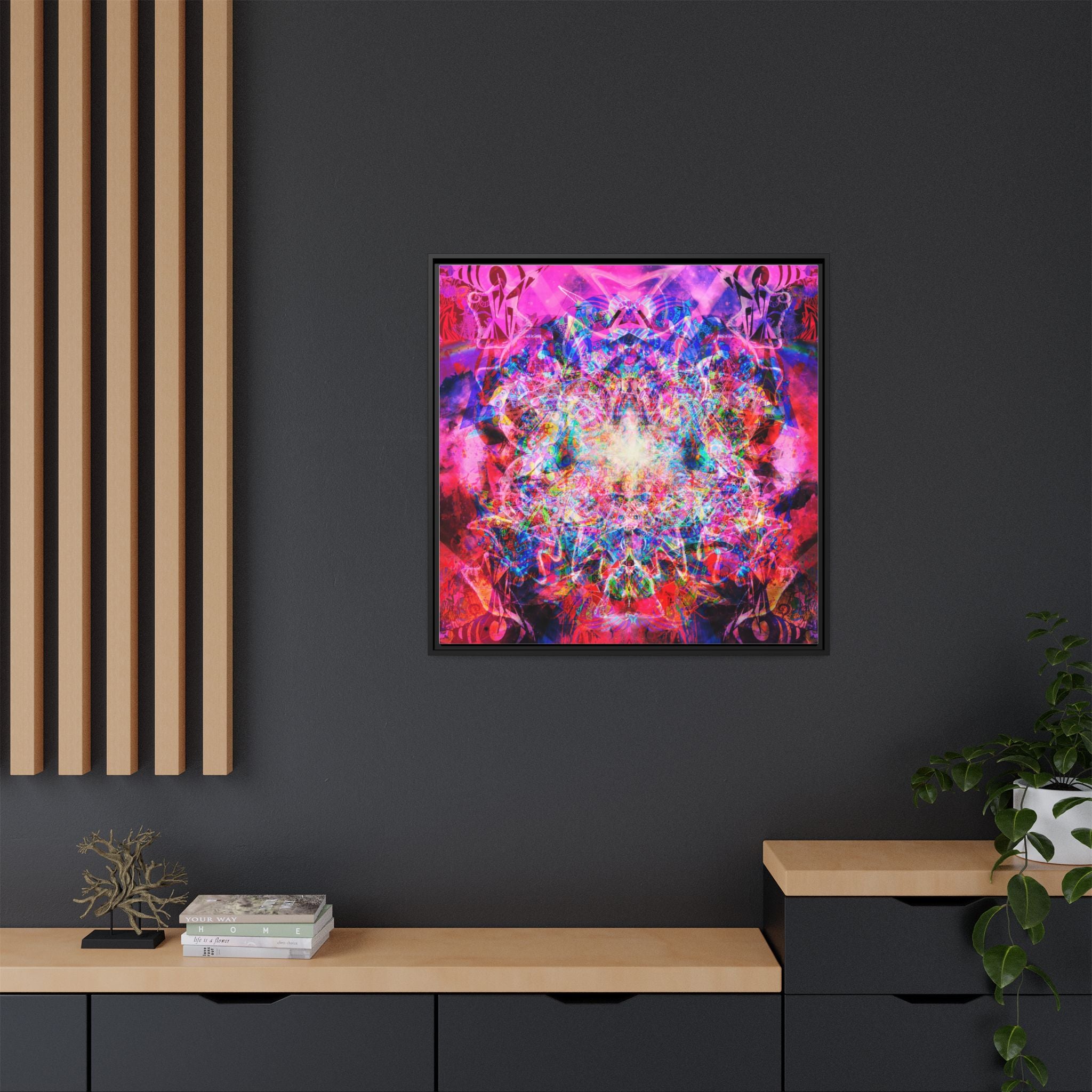 Arashaya Framed Canvas — Vibrant Psychedelic Wall Art