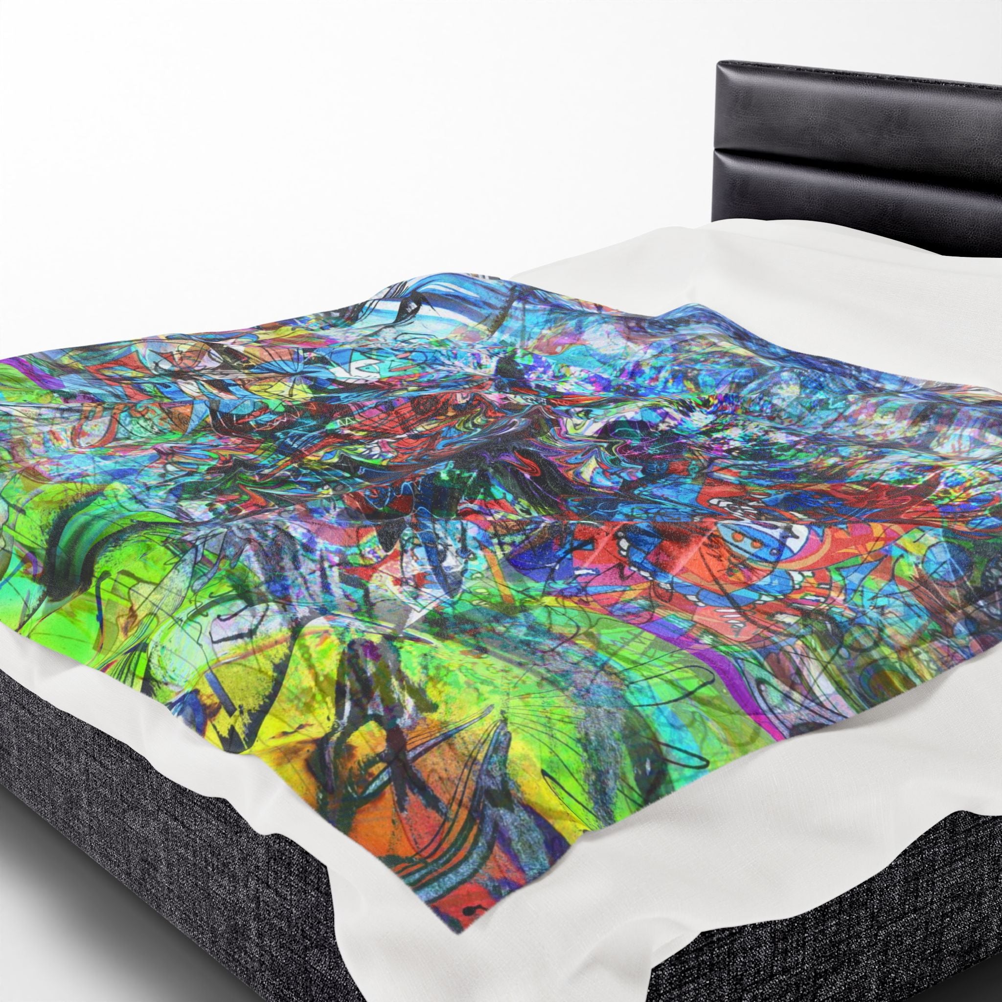 Now You're Stuck 44 Plush Blanket – Vibrant Psychedelic Throw for Home, Dorm & Gifts