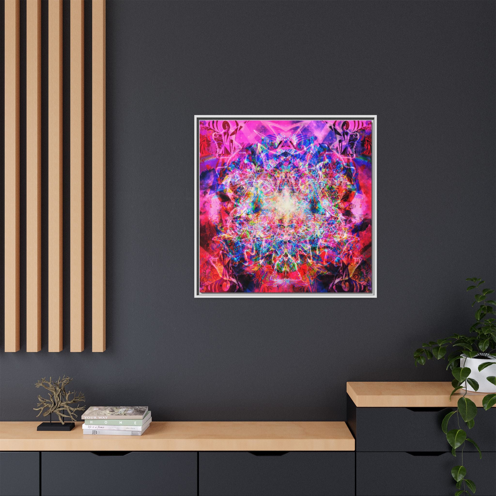 Arashaya Framed Canvas — Vibrant Psychedelic Wall Art