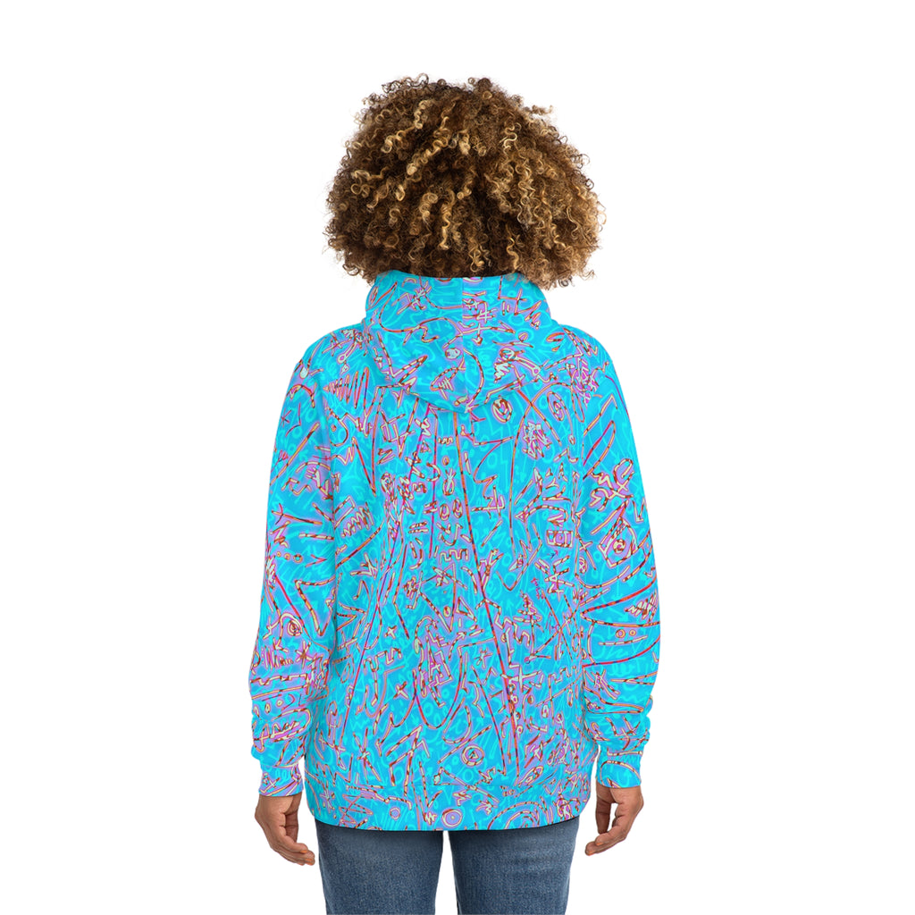 02 Blue Hoodie — All-Over Print Abstract Streetwear