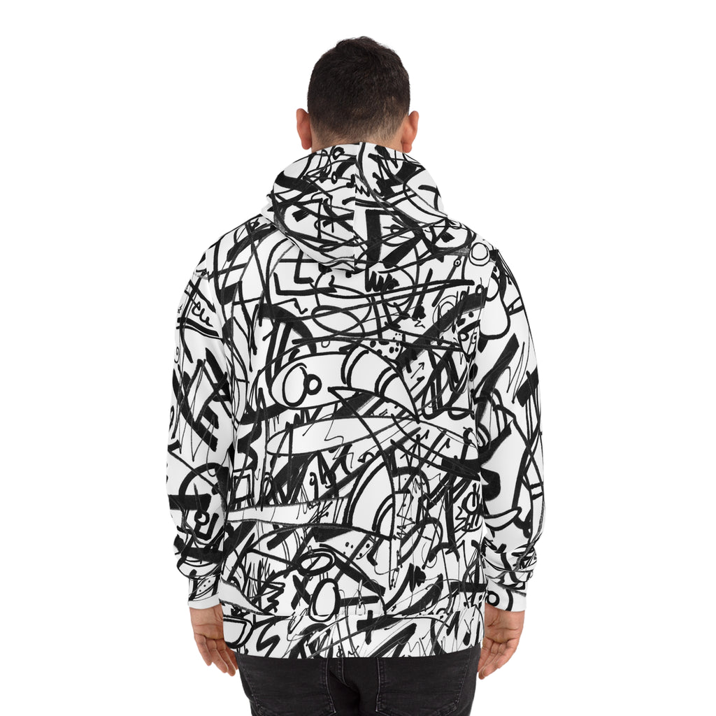 The Real Time Is Now (Black And White) Fashion Hoodie - All Over Print
