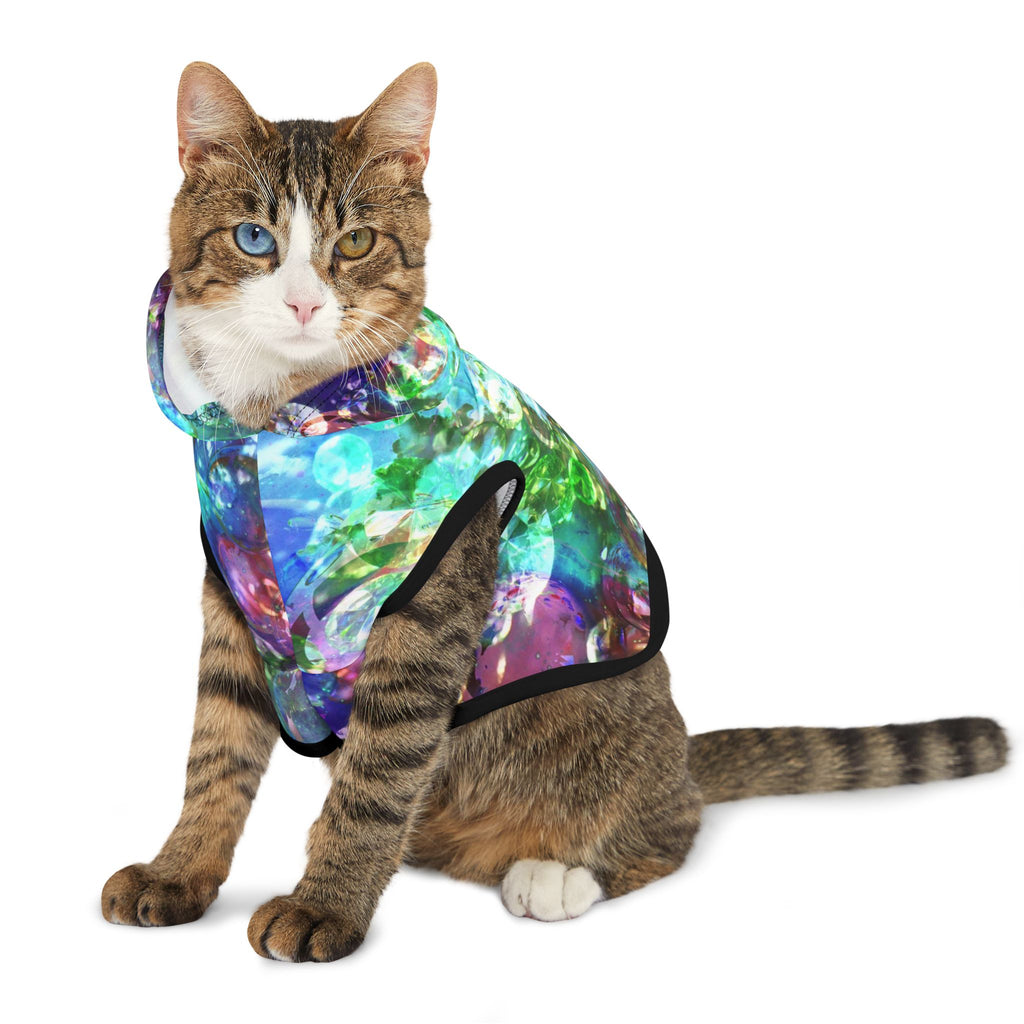 Bubbles Galore 7 Pet Hoodie — Aqua Blue Bubble Print Dog & Cat Hoodie