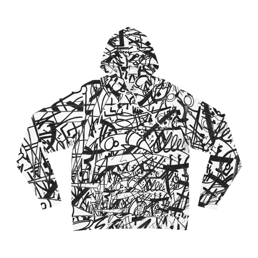 The Real Time Is Now (Black And White) Fashion Hoodie - All Over Print
